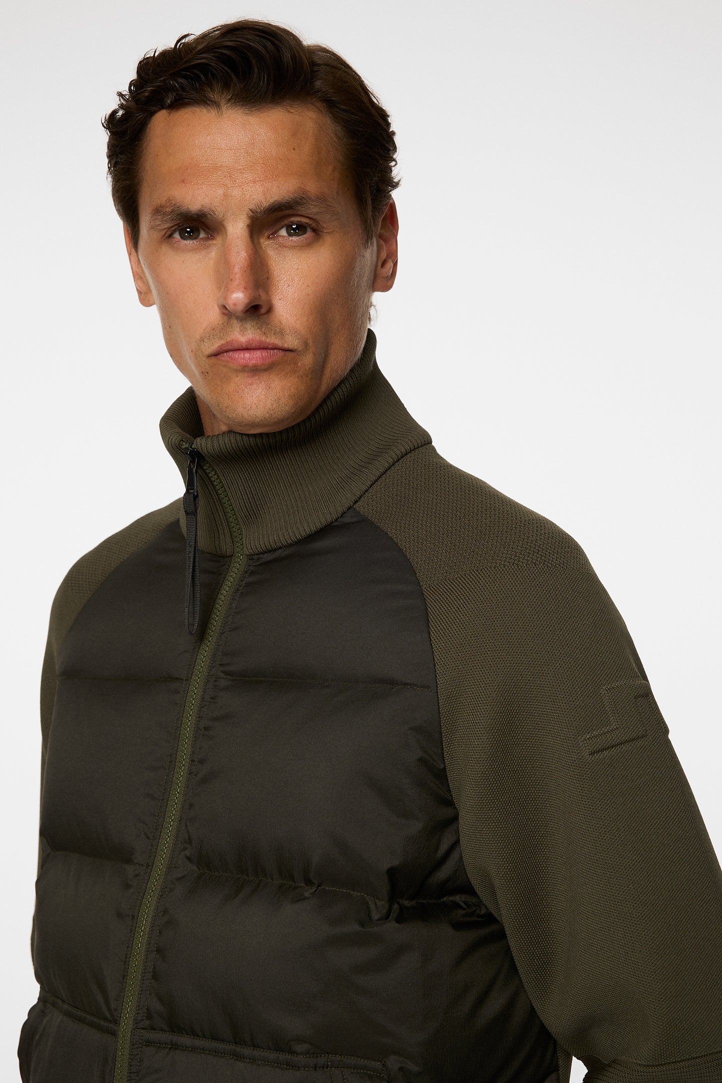 Dome Knit Hybrid Jacket in Forest Green by J.Lindeberg