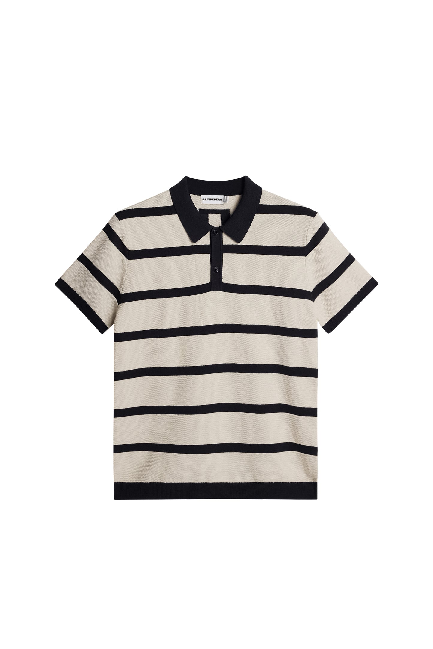 Reve Short Sleeve Stripe Polo in Moonbeam by J.Lindeberg