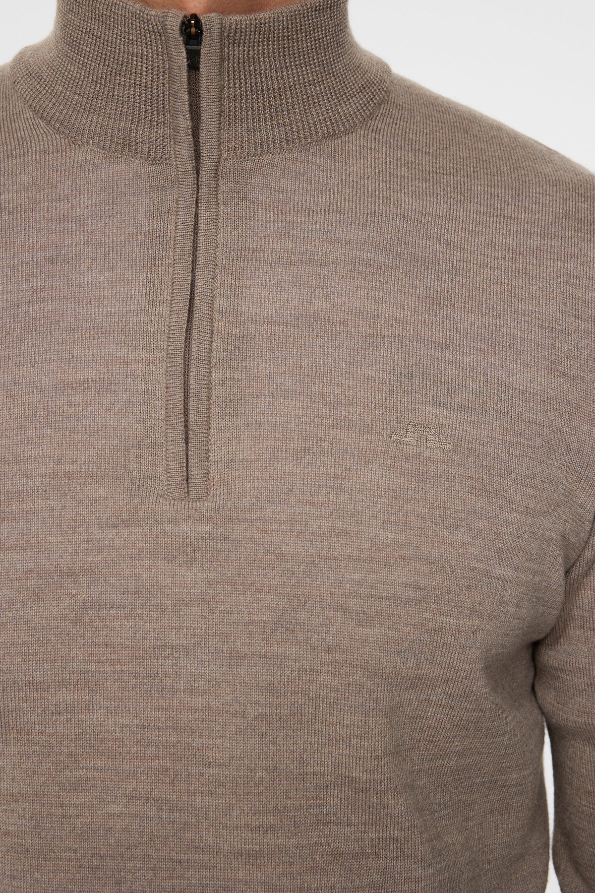Kiyan Merino Quarter Zip in Brindle Melange by J.Lindeberg