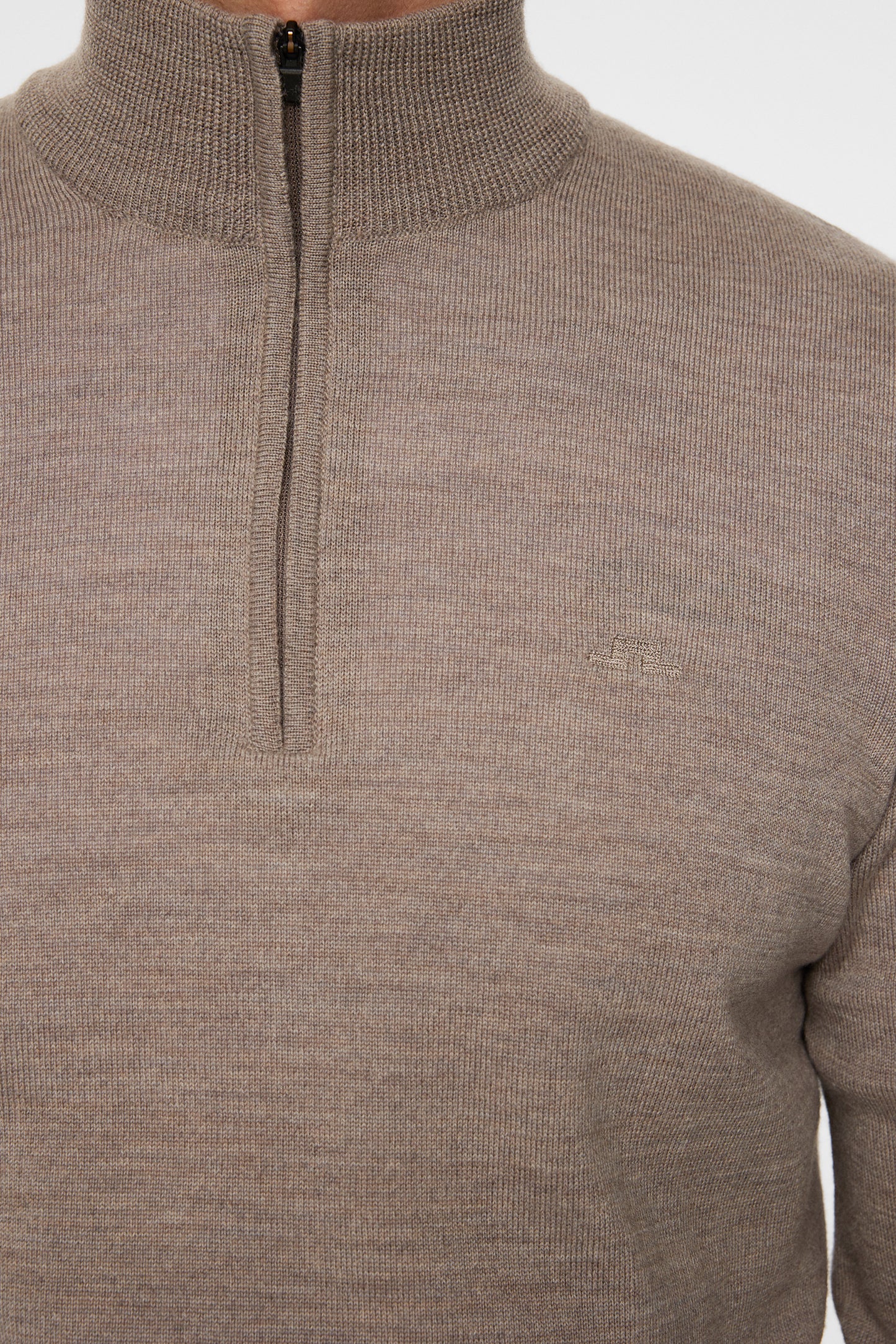 Kiyan Merino Quarter Zip in Brindle Melange by J.Lindeberg