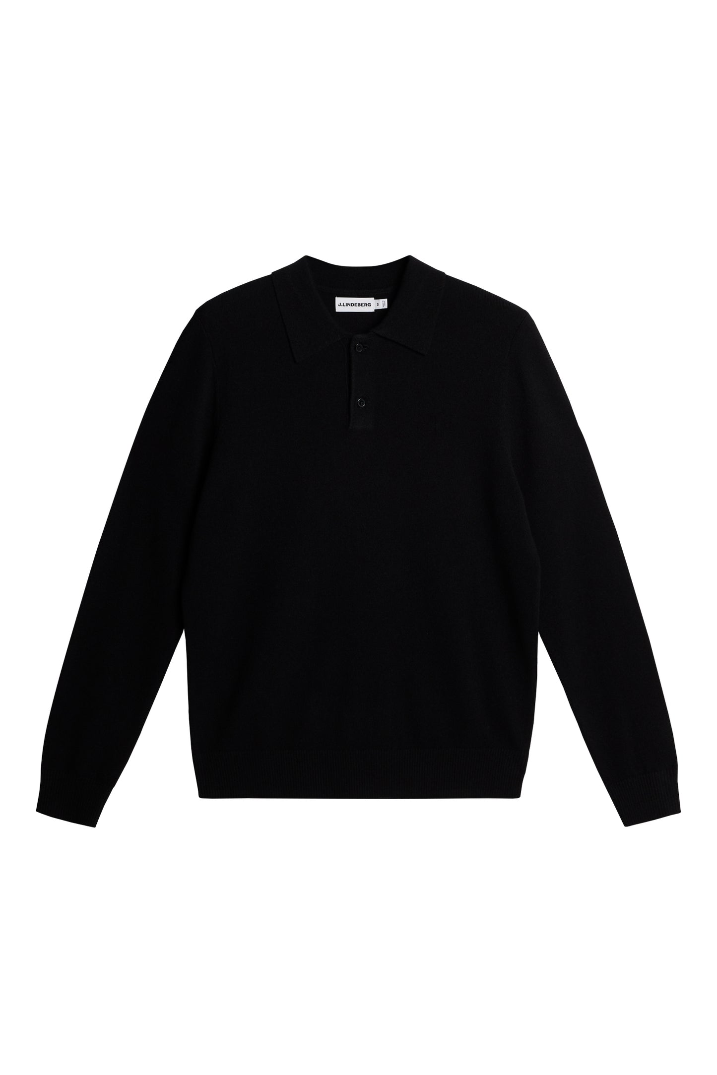 Edgar Knitted Wool Polo in Black by J.Lindeberg