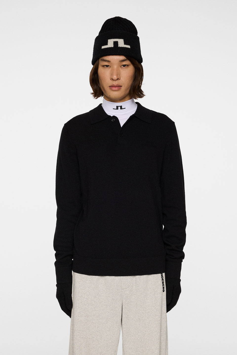 Edgar Knitted Wool Polo / Black