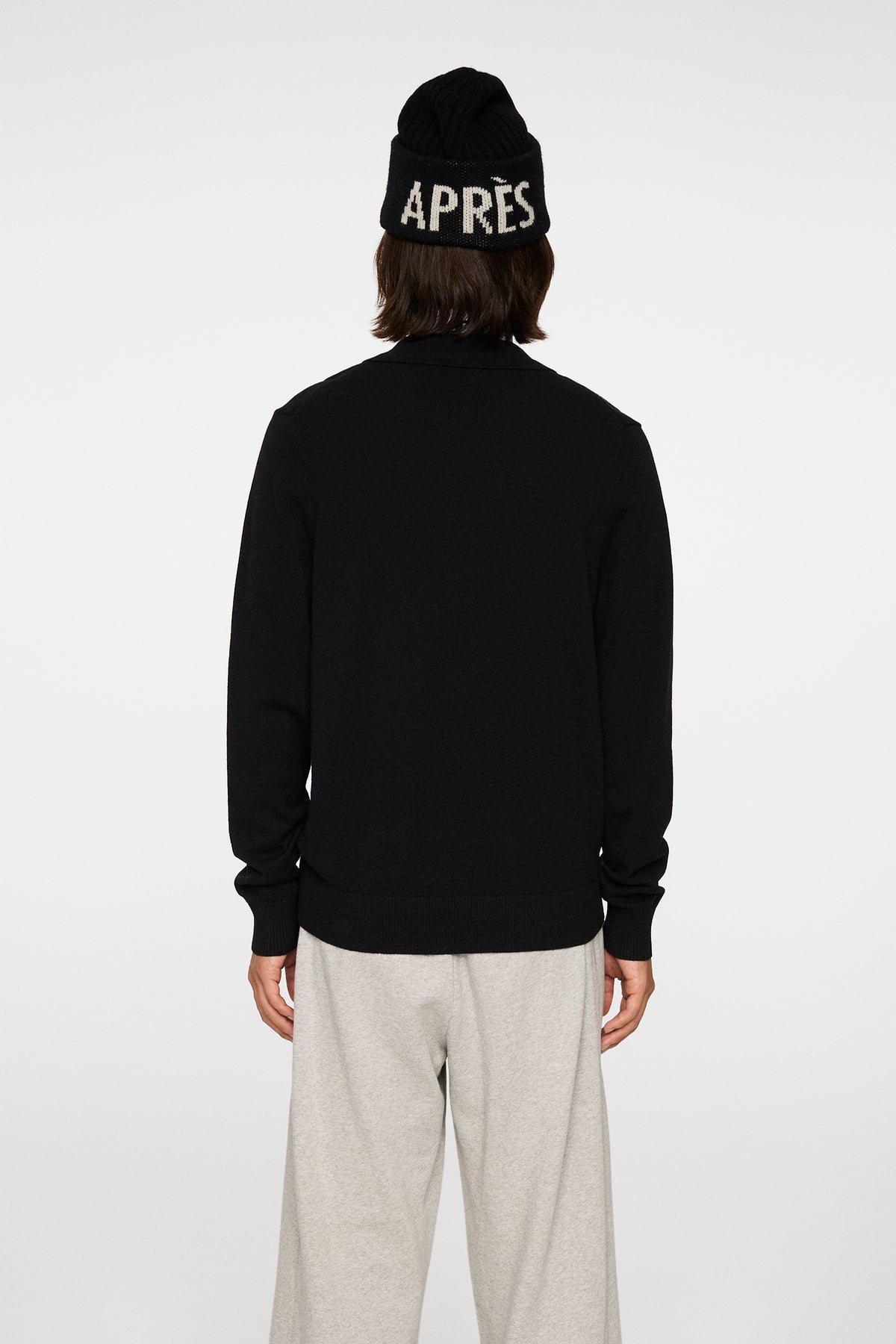 Edgar Knitted Wool Polo in Black by J.Lindeberg