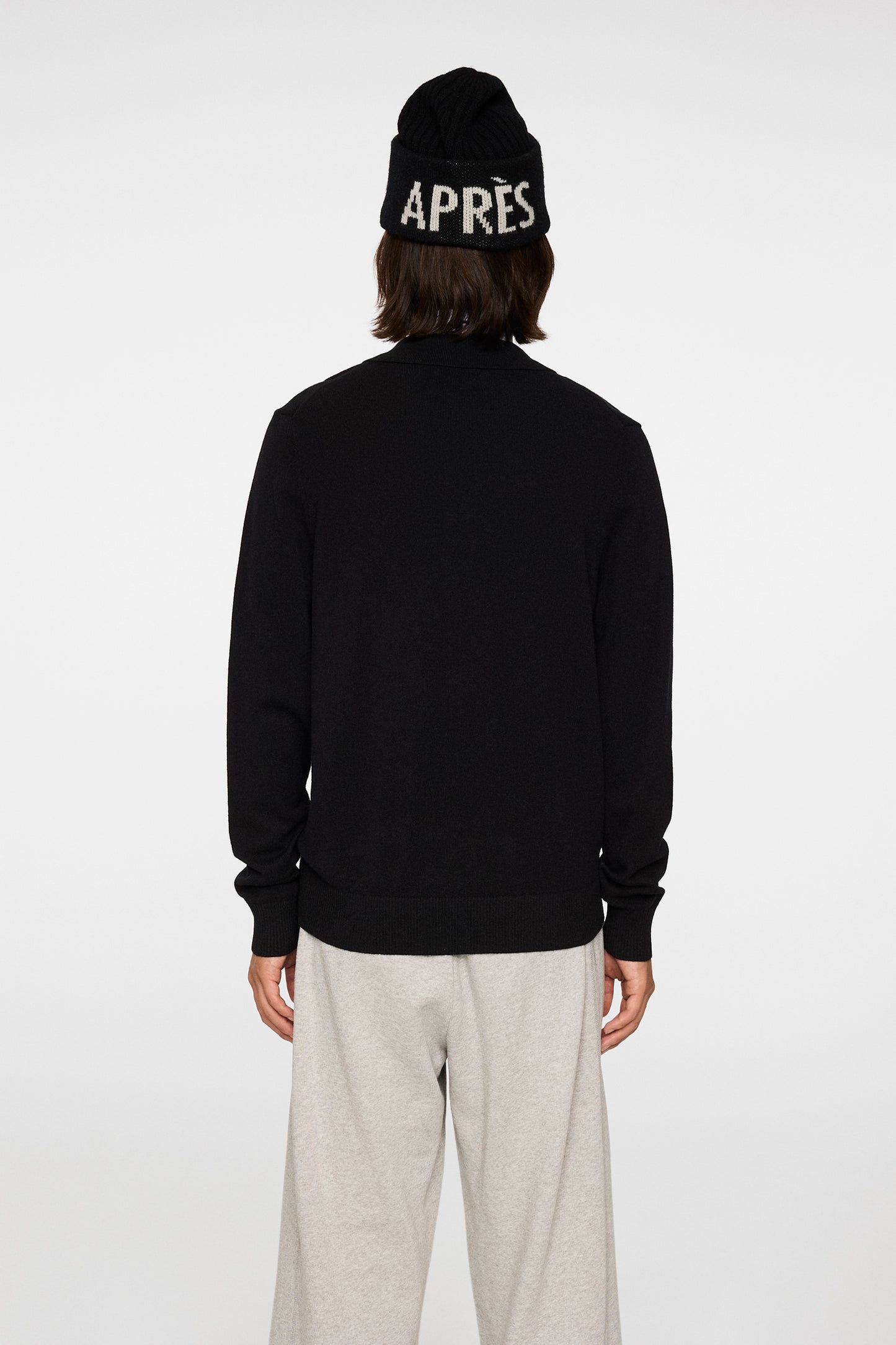 Edgar Knitted Wool Polo in Black by J.Lindeberg