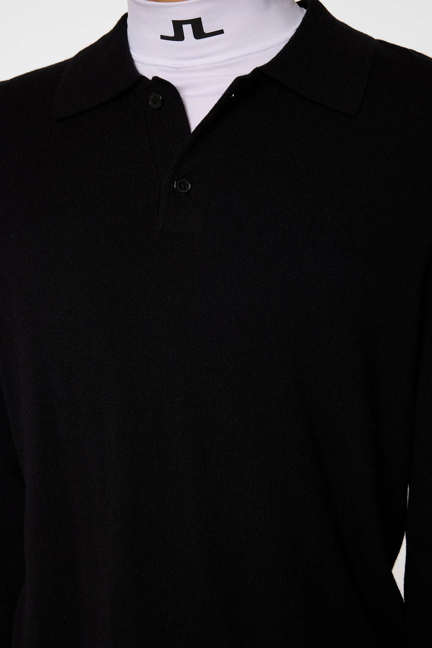 Edgar Knitted Wool Polo in Black by J.Lindeberg