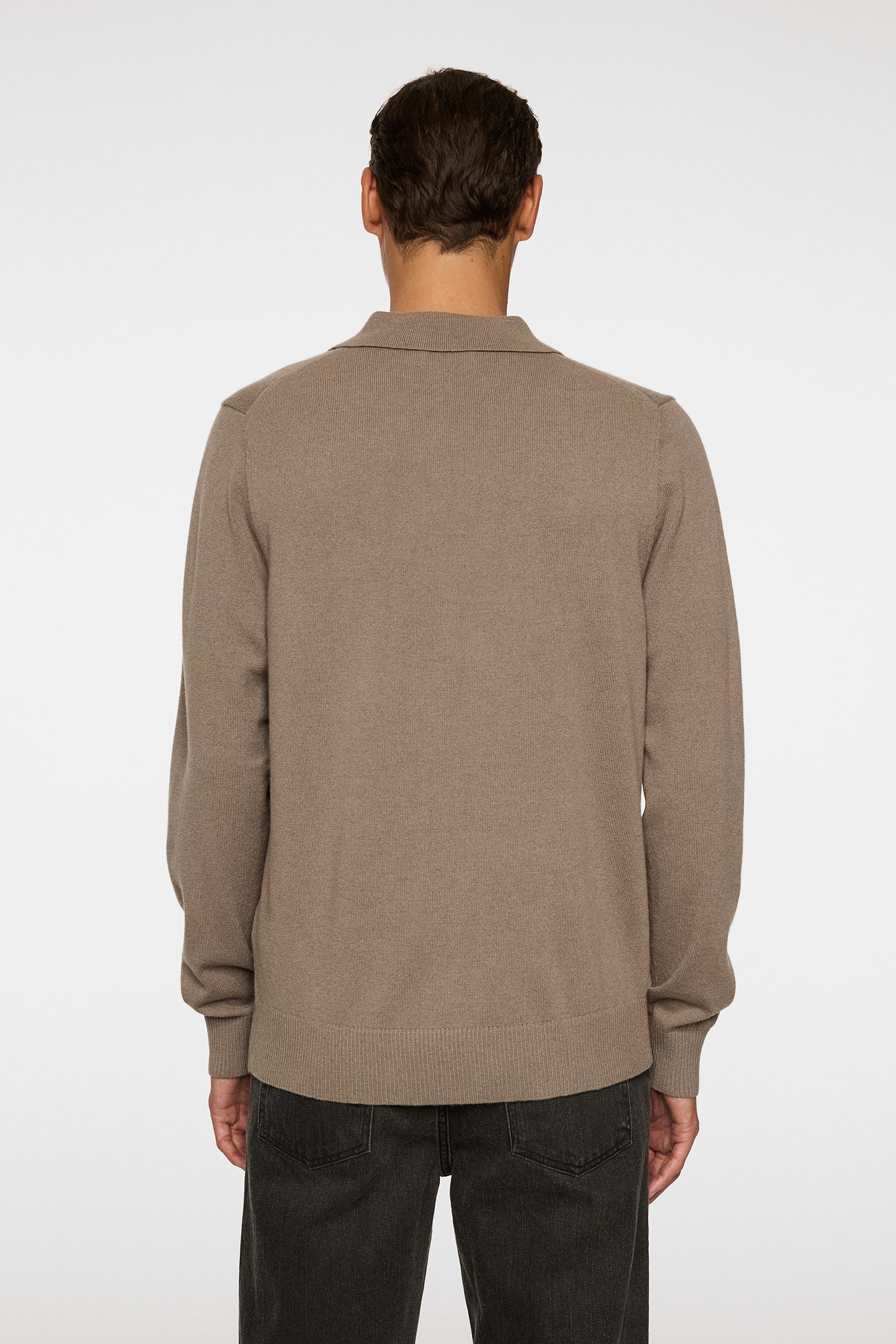 Edgar Knitted Wool Polo in Brindle by J.Lindeberg