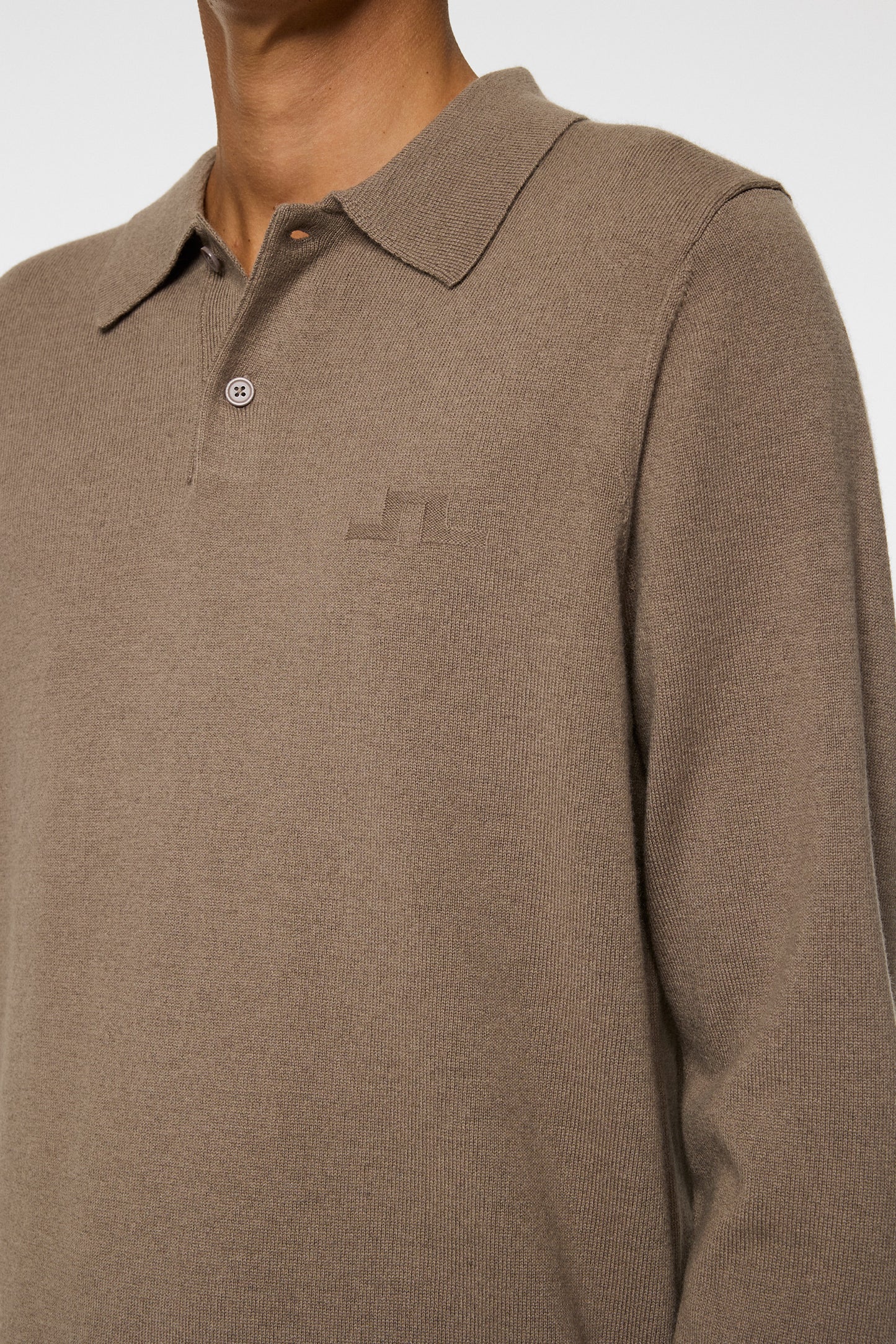 Edgar Knitted Wool Polo in Brindle by J.Lindeberg