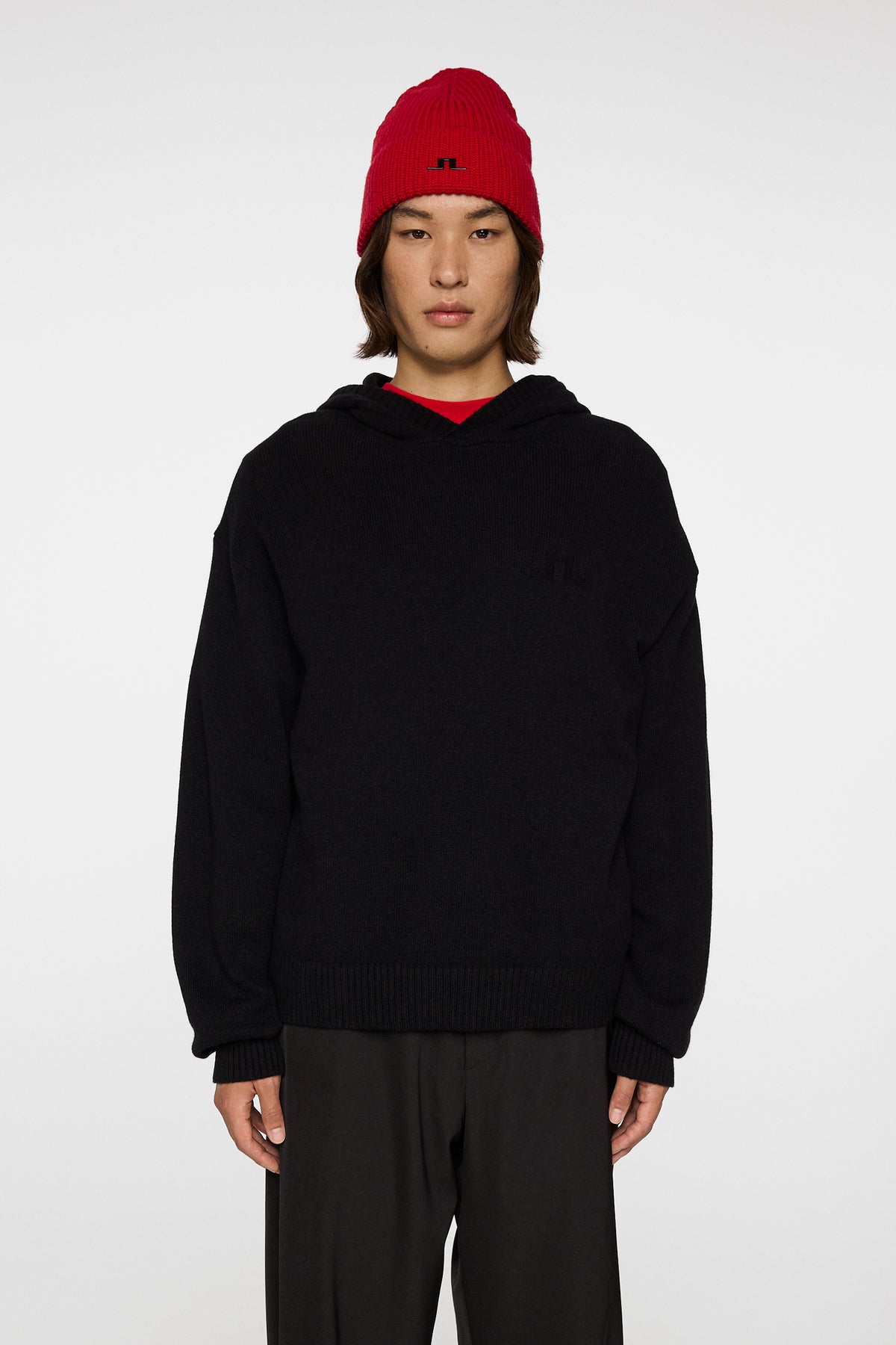 Edward Knitted Hoodie in Black by J.Lindeberg