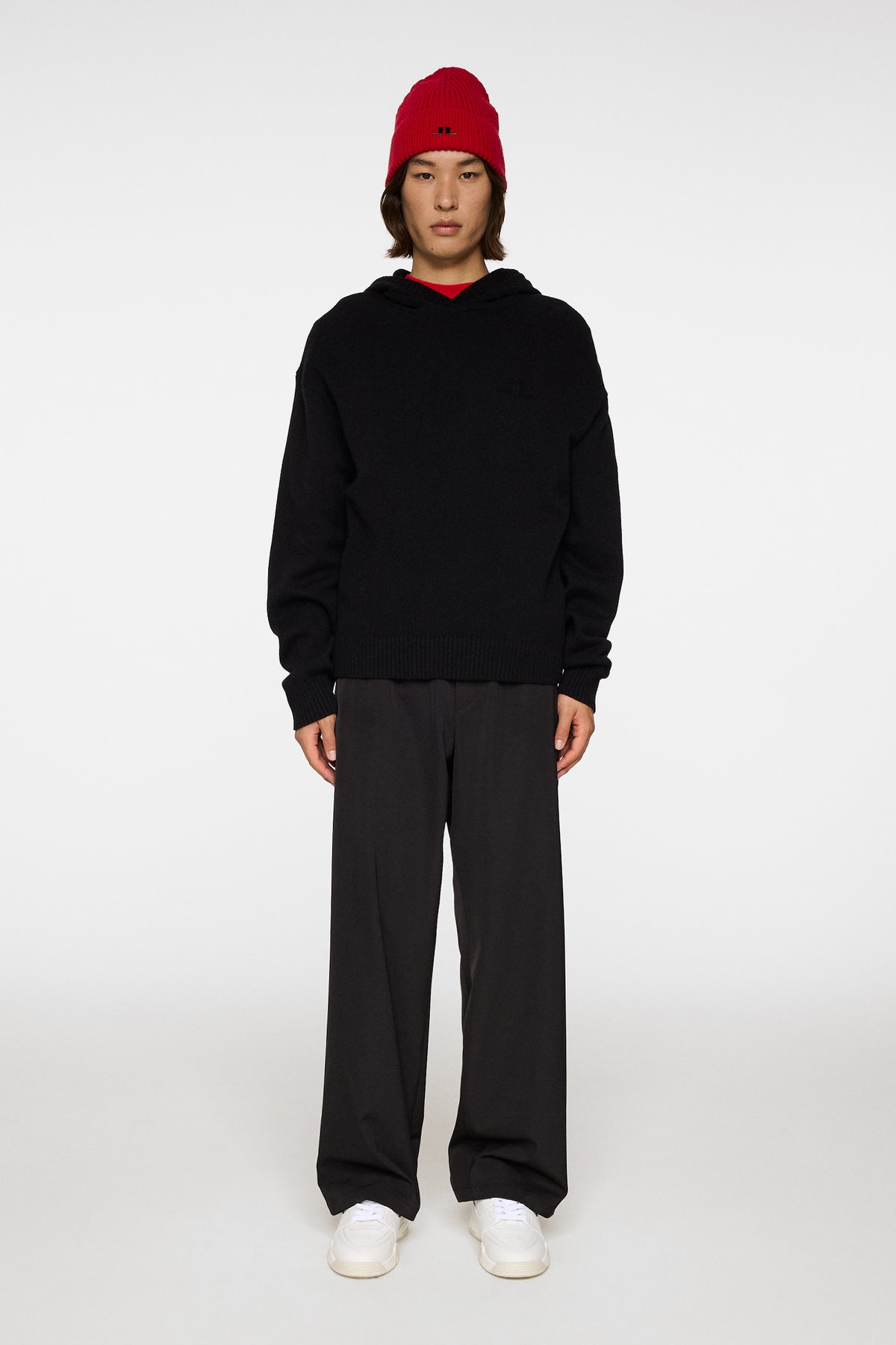 Edward Knitted Hoodie in Black by J.Lindeberg