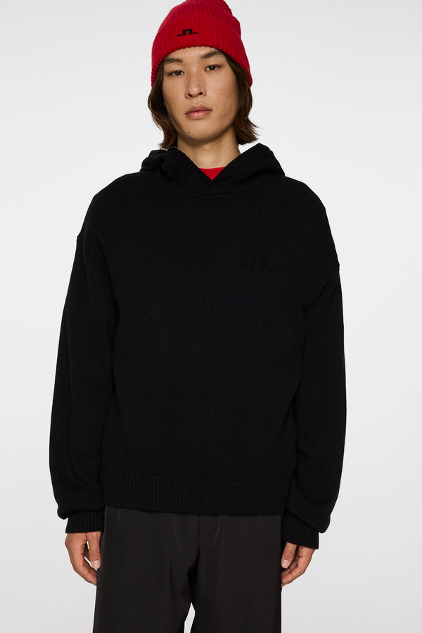 Edward Knitted Hoodie / Black