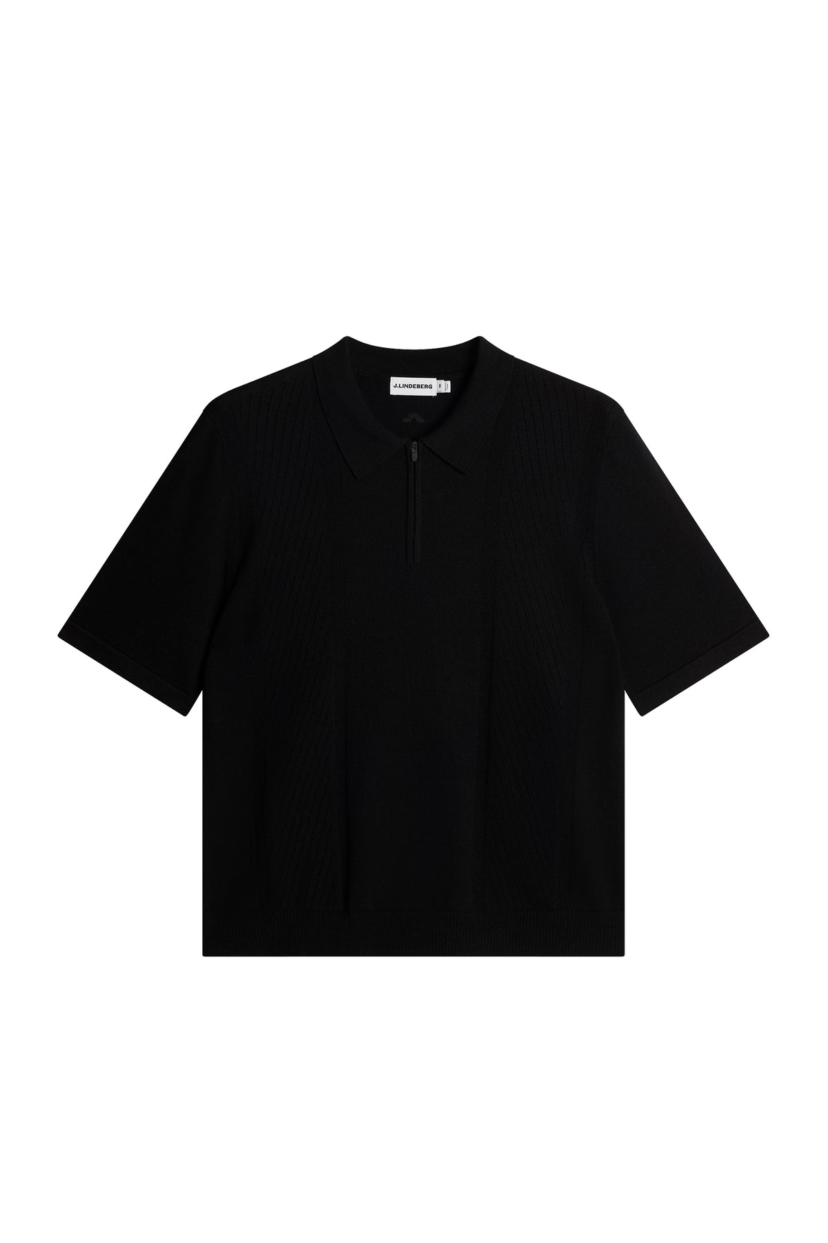 Remy Structure Zip Knit Polo in Black by J.Lindeberg