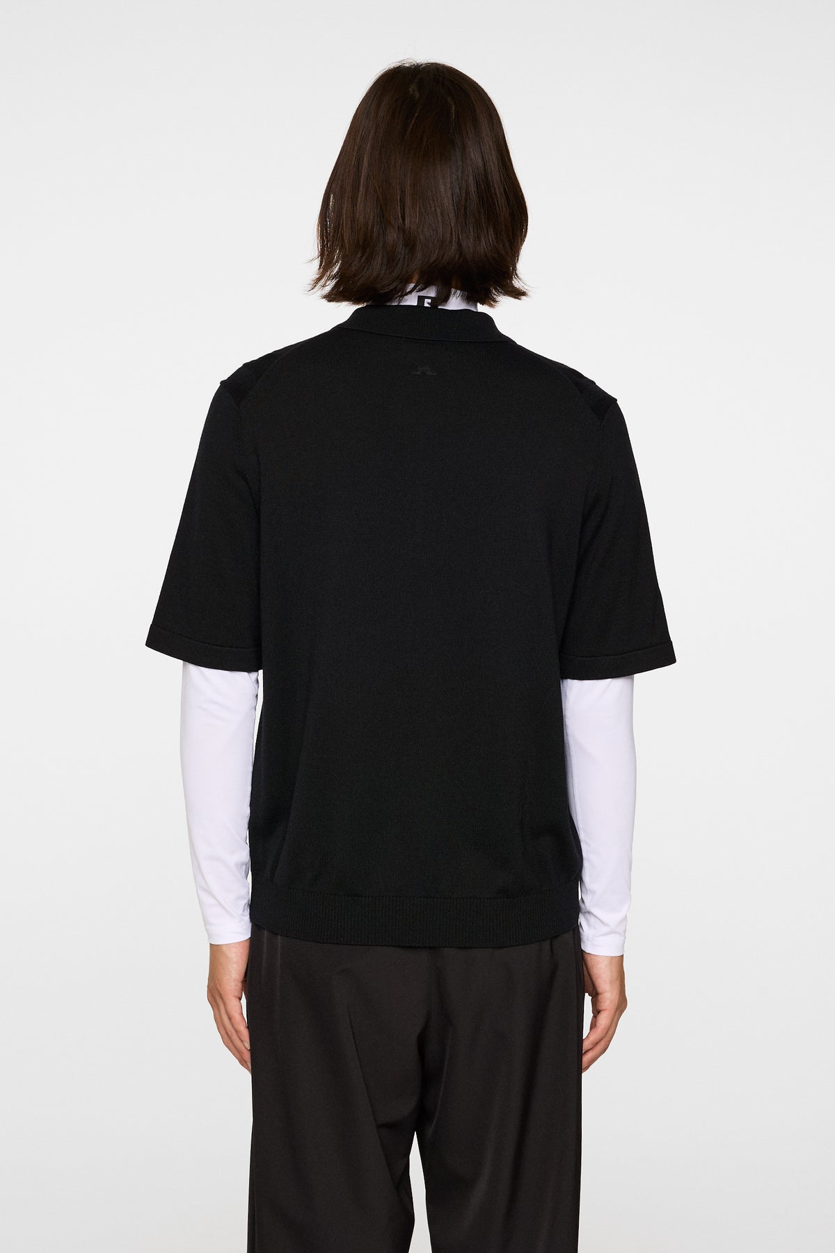 Remy Structure Zip Knit Polo in Black by J.Lindeberg