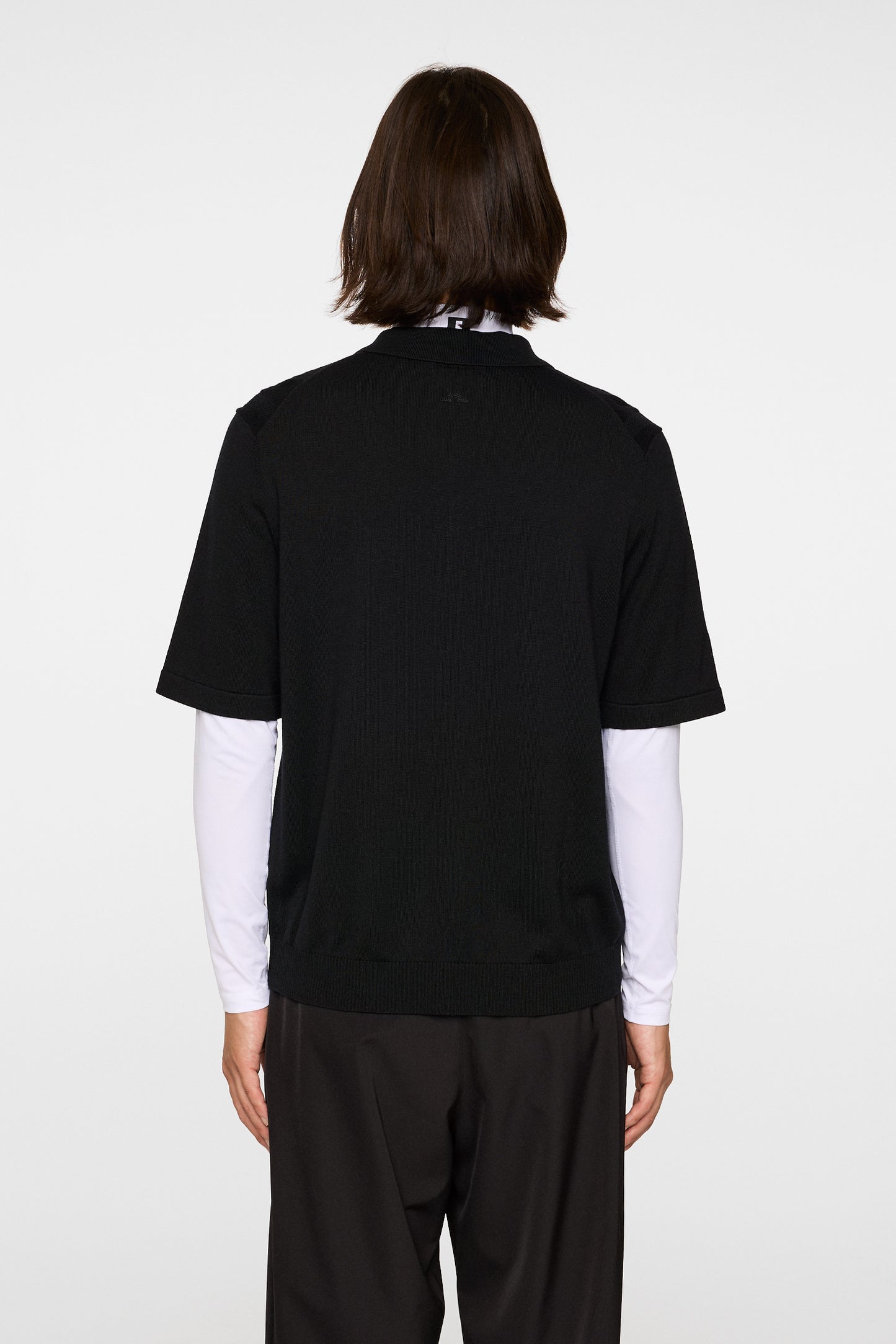 Remy Structure Zip Knit Polo in Black by J.Lindeberg