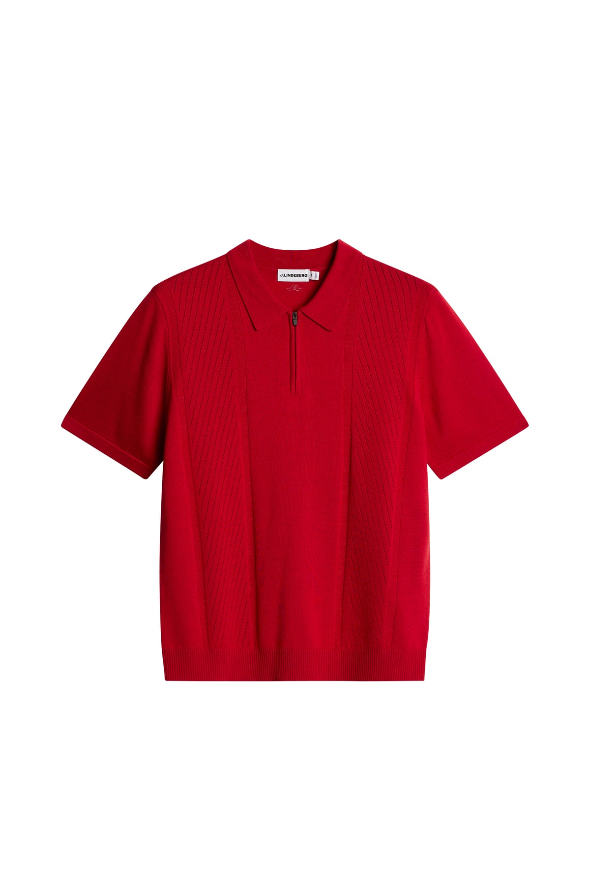 Remy Structure Zip Knit Polo in Barbados Cherry by J.Lindeberg