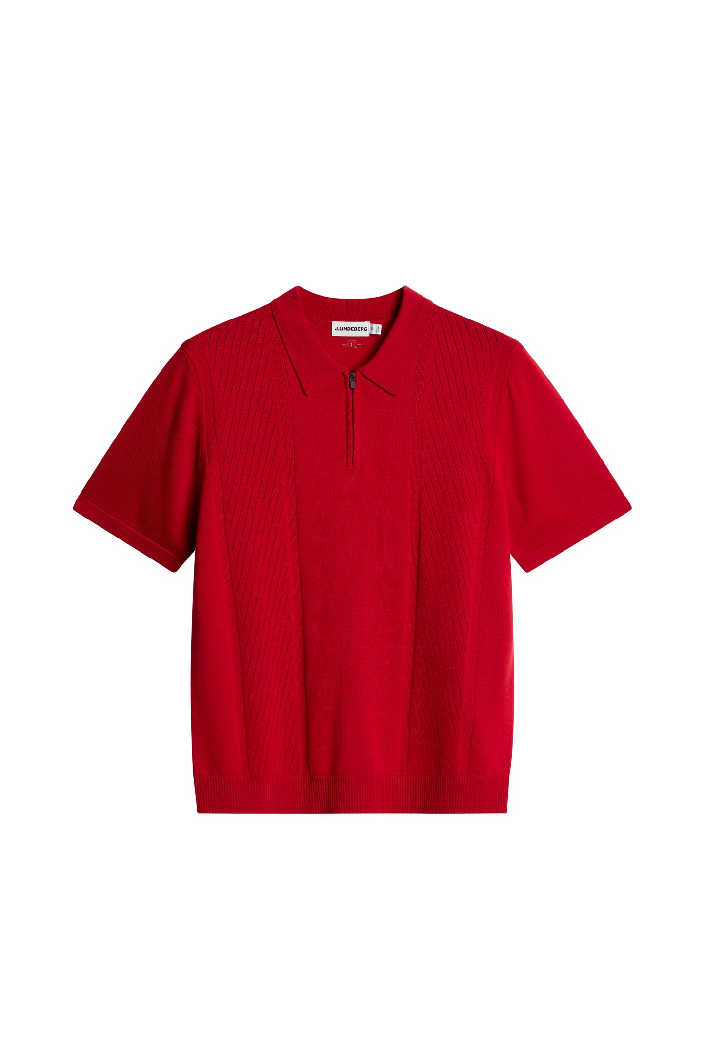 Remy Structure Zip Knit Polo in Barbados Cherry by J.Lindeberg