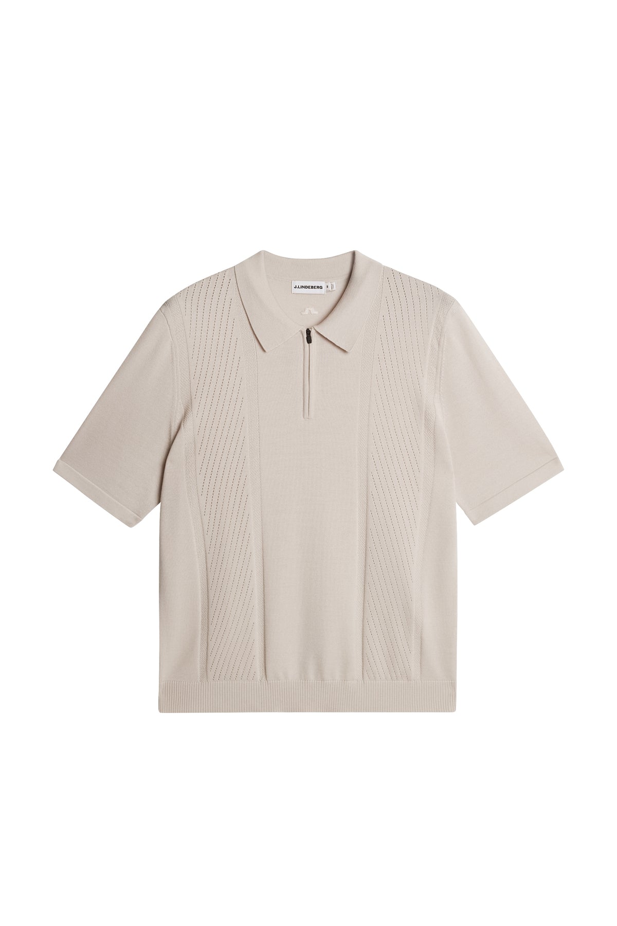 Remy Structure Zip Knit Polo in Moonbeam by J.Lindeberg