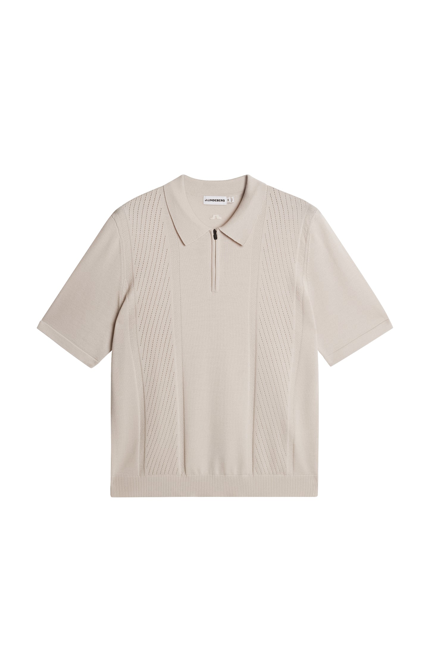 Remy Structure Zip Knit Polo in Moonbeam by J.Lindeberg