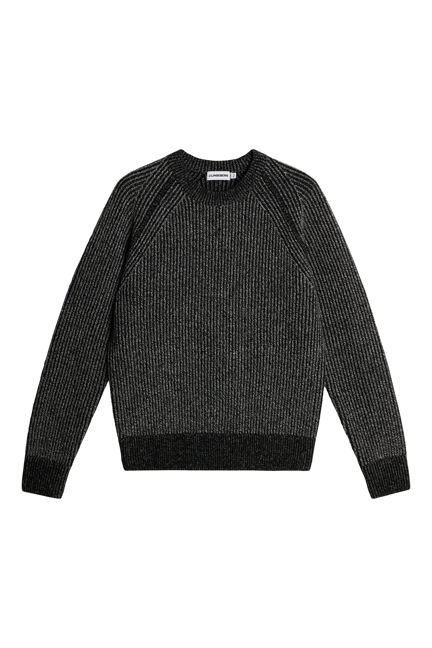 Fred Knitted Crew Neck in Dark Grey Melange by J.Lindeberg