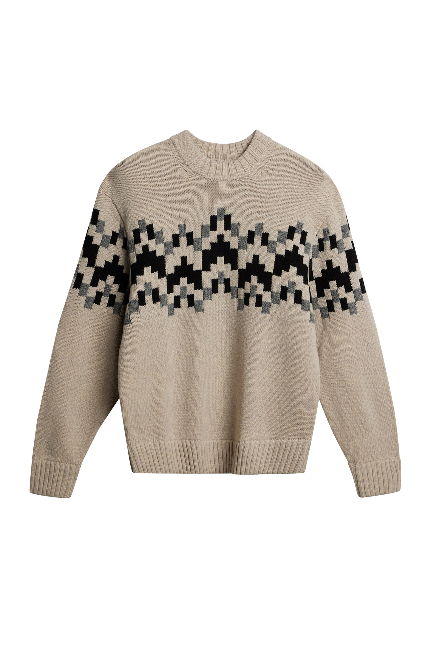 Faris Fair Isle Knit Sweater in Moonbeam by J.Lindeberg