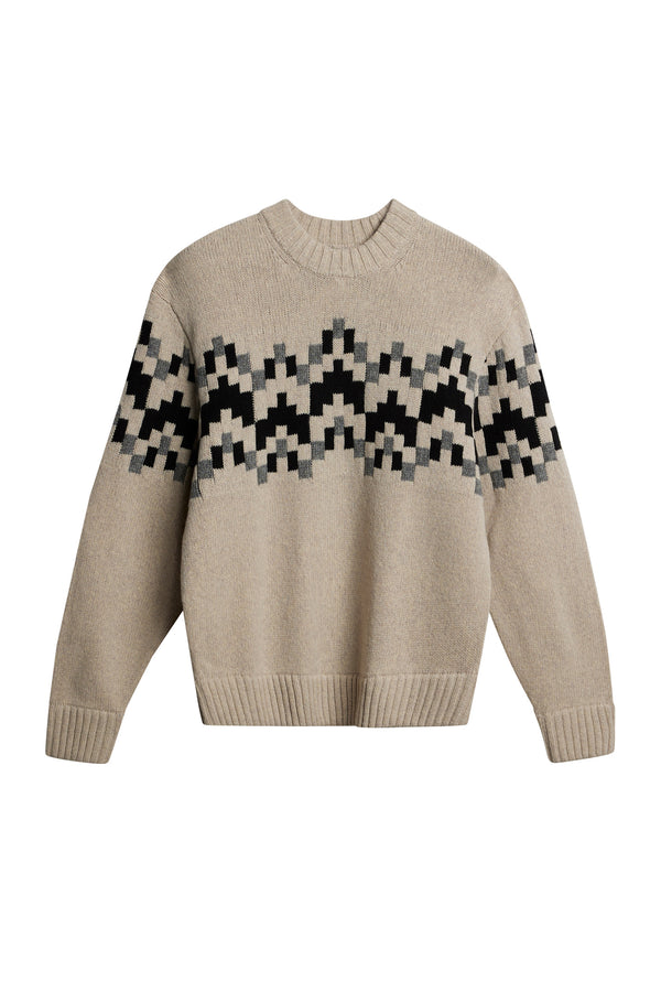 Faris Fair Isle Knit Sweater / Moonbeam