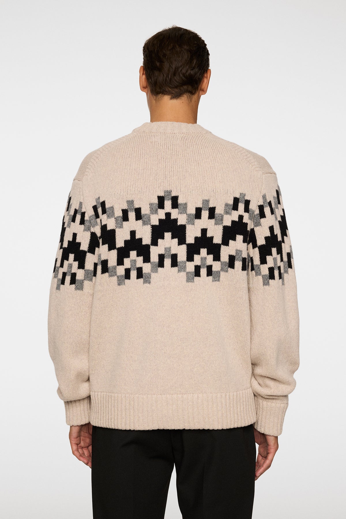 Faris Fair Isle Knit Sweater in Moonbeam by J.Lindeberg