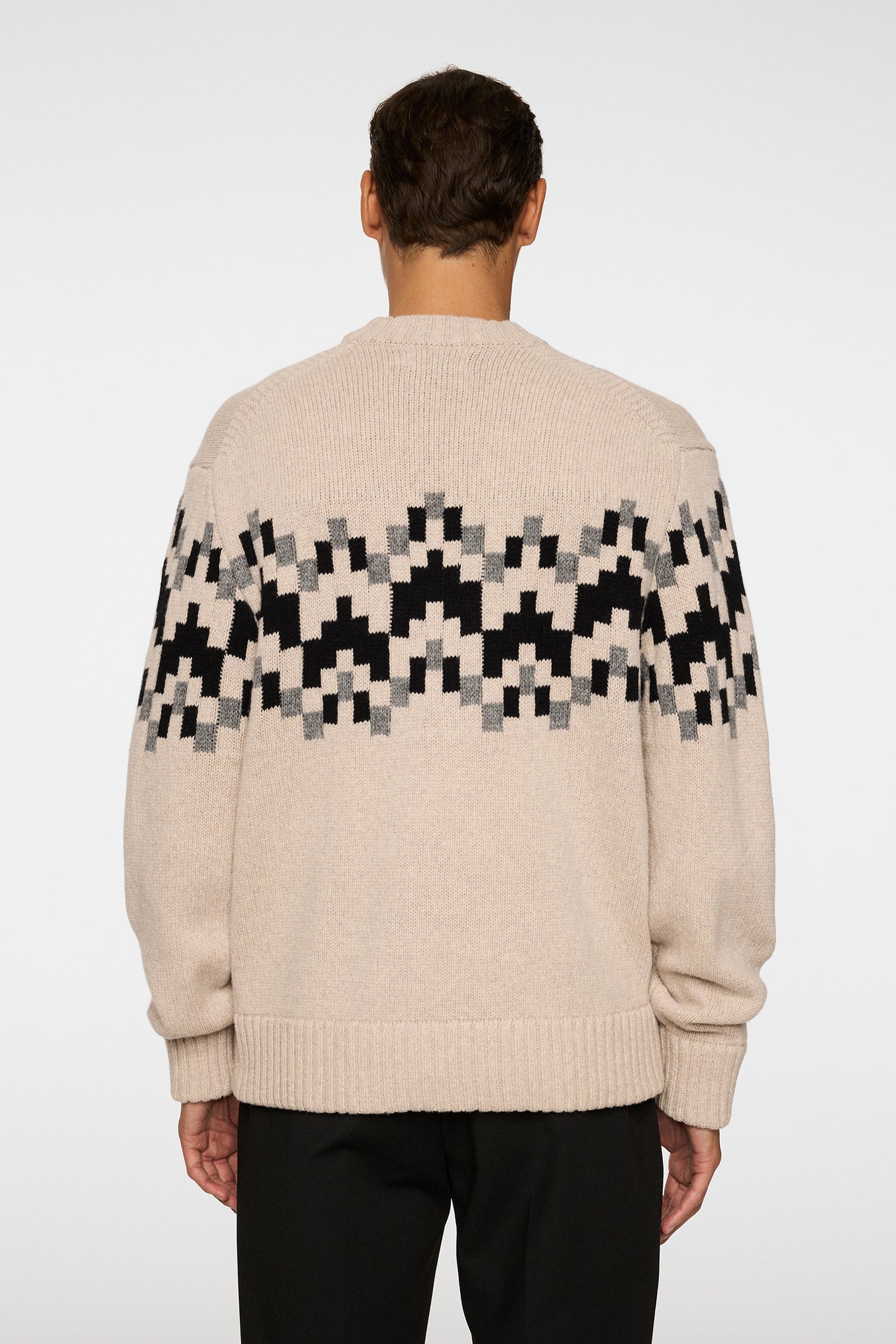 Faris Fair Isle Knit Sweater in Moonbeam by J.Lindeberg