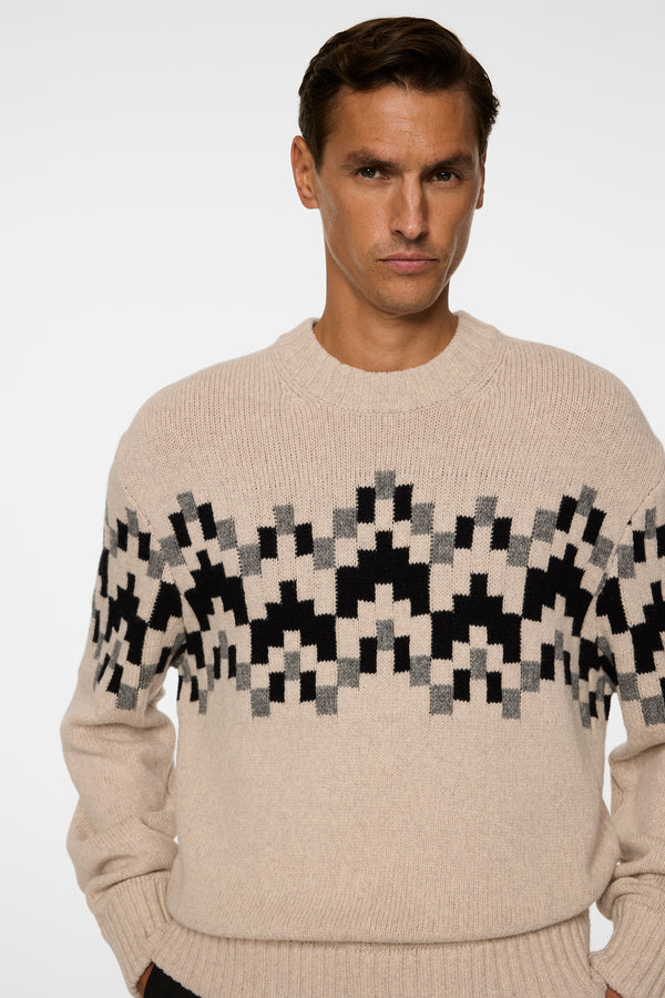 Faris Fair Isle Knit Sweater / Moonbeam