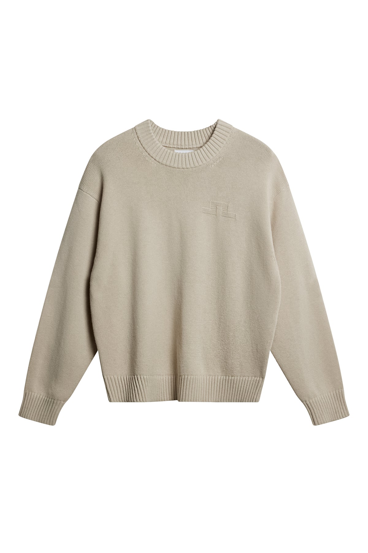 Eddy Cotton Wool Crew Neck in Moonbeam by J.Lindeberg
