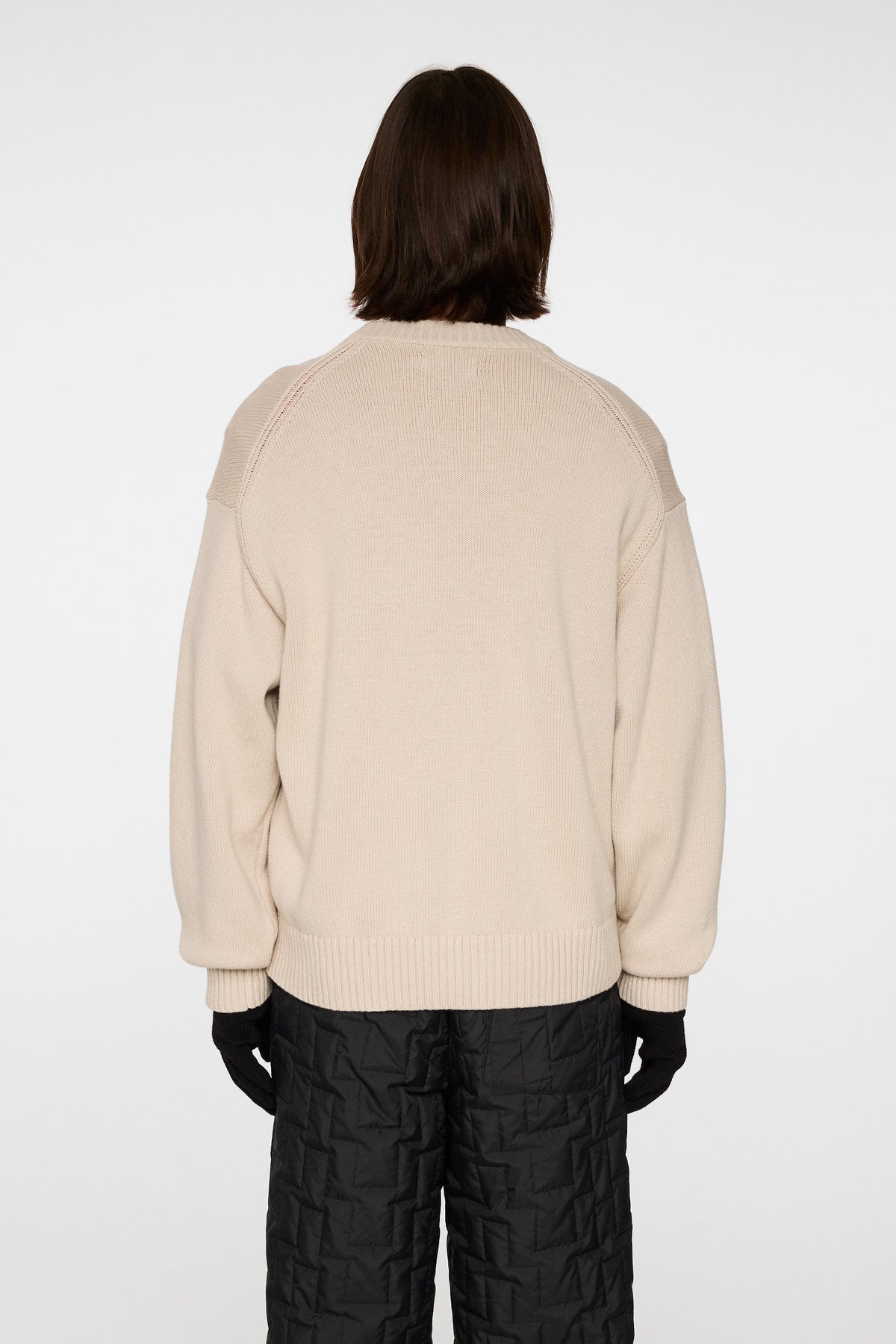 Eddy Cotton Wool Crew Neck in Moonbeam by J.Lindeberg