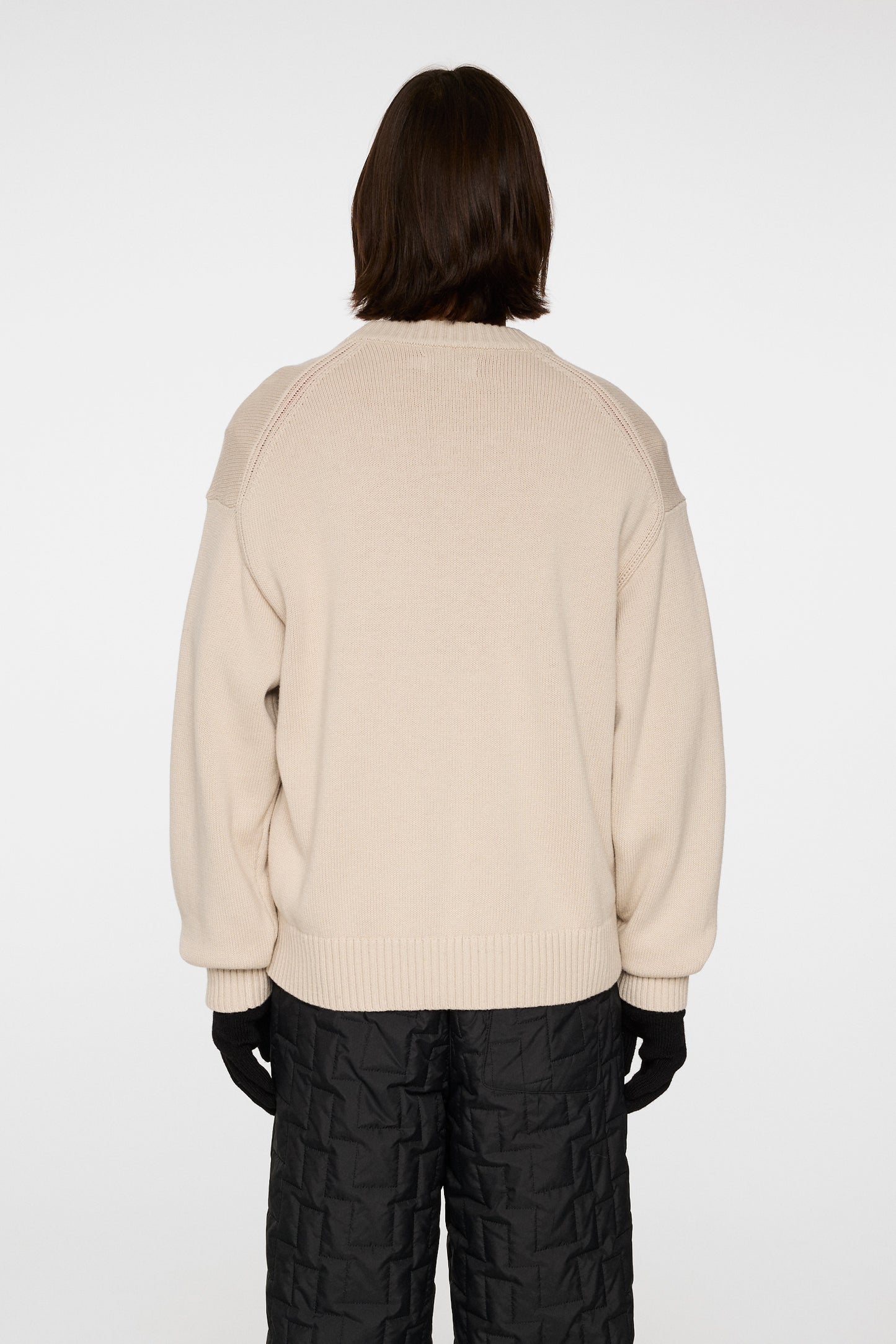 Eddy Cotton Wool Crew Neck in Moonbeam by J.Lindeberg