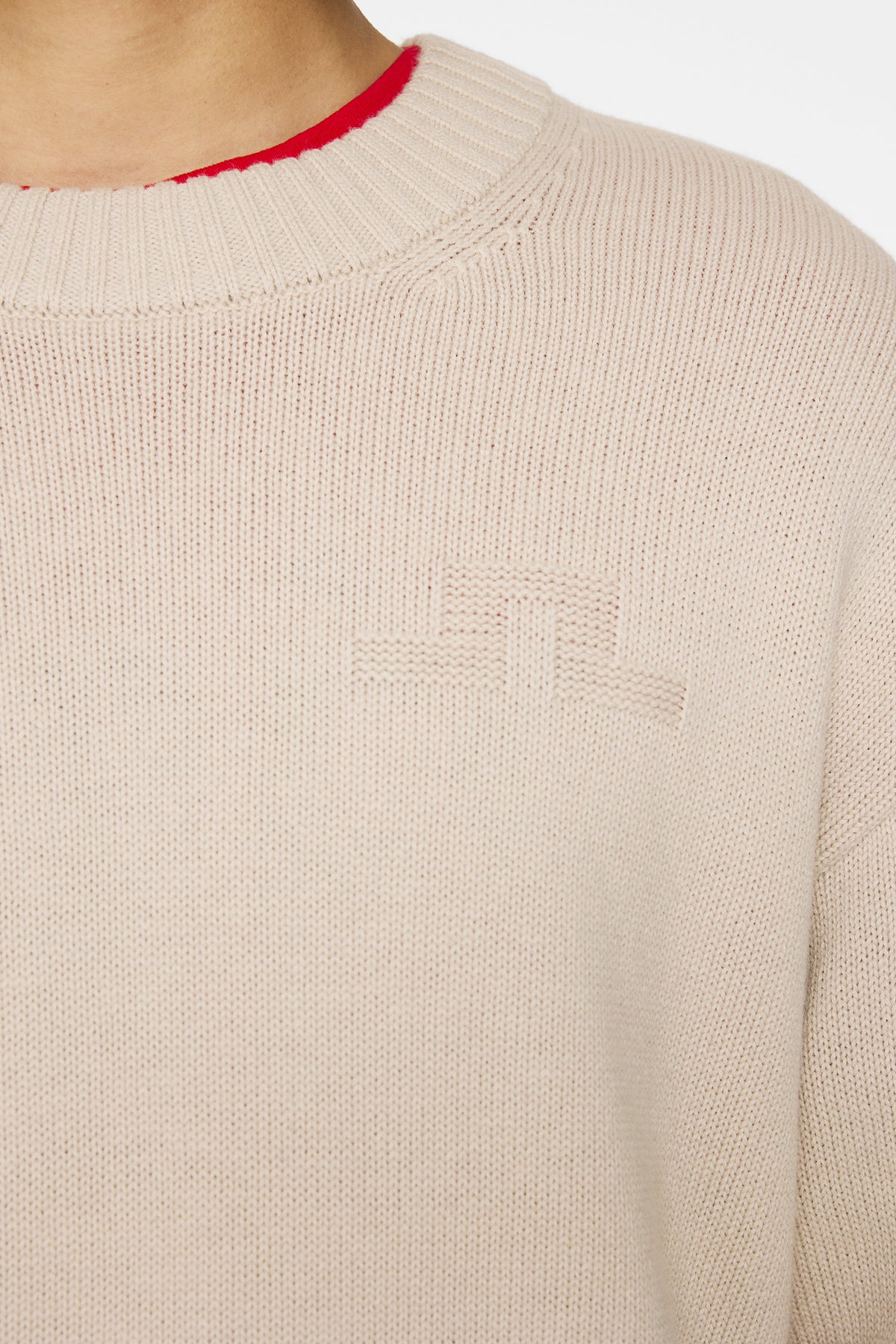 Eddy Cotton Wool Crew Neck in Moonbeam by J.Lindeberg
