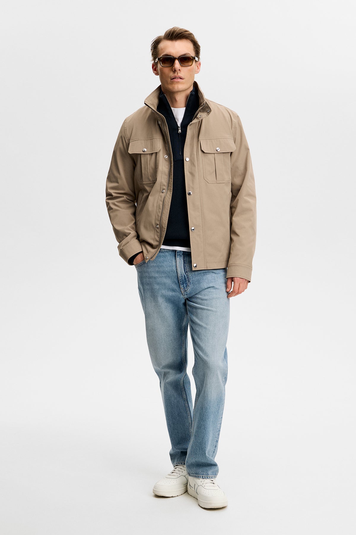 Alex Half Zip Knitted Sweater in JL Navy by J.Lindeberg