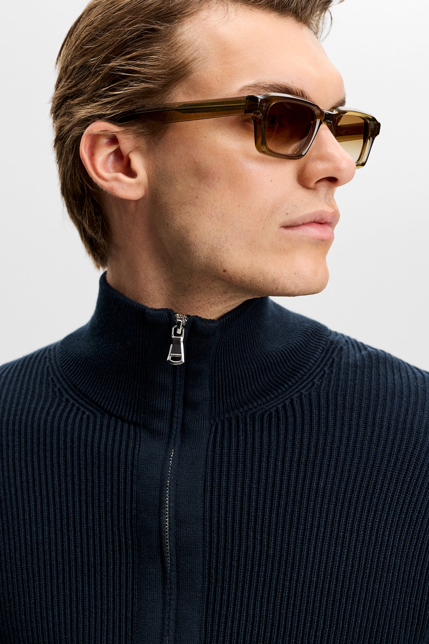 Alex Half Zip Knitted Sweater in JL Navy by J.Lindeberg