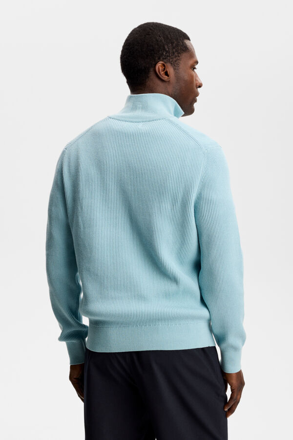 Alex Half Zip Knitted Sweater / Forget-Me-Not