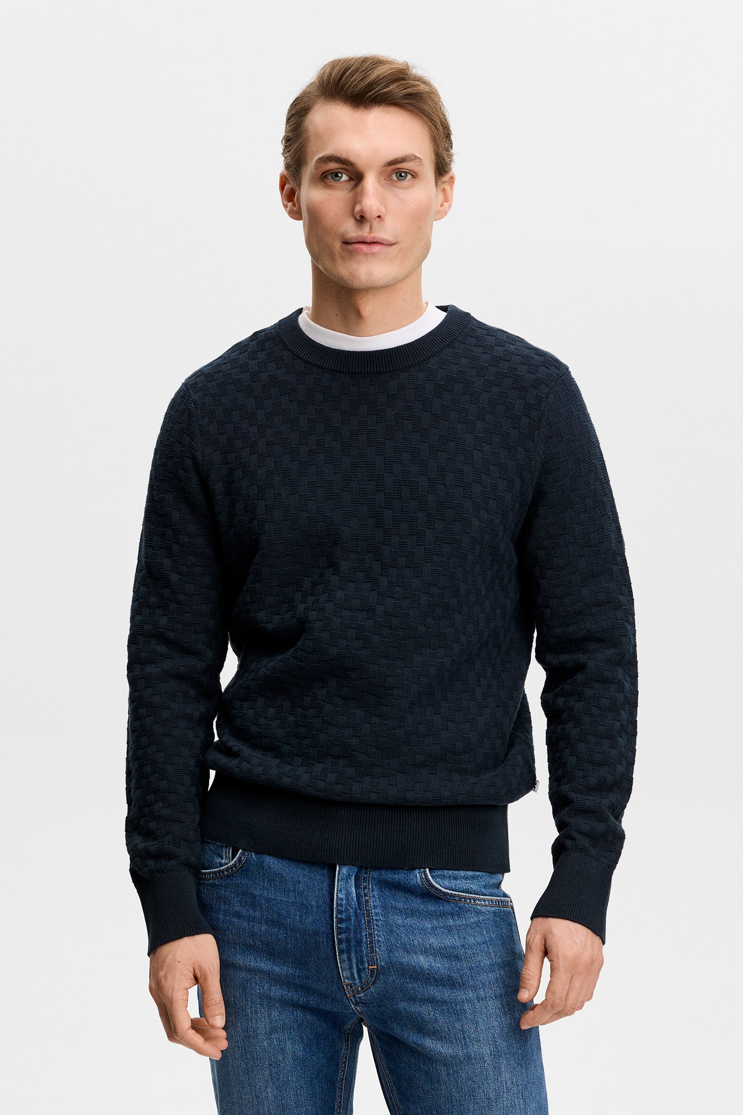 Arthur Knit Org Cotton in JL Navy by J.Lindeberg