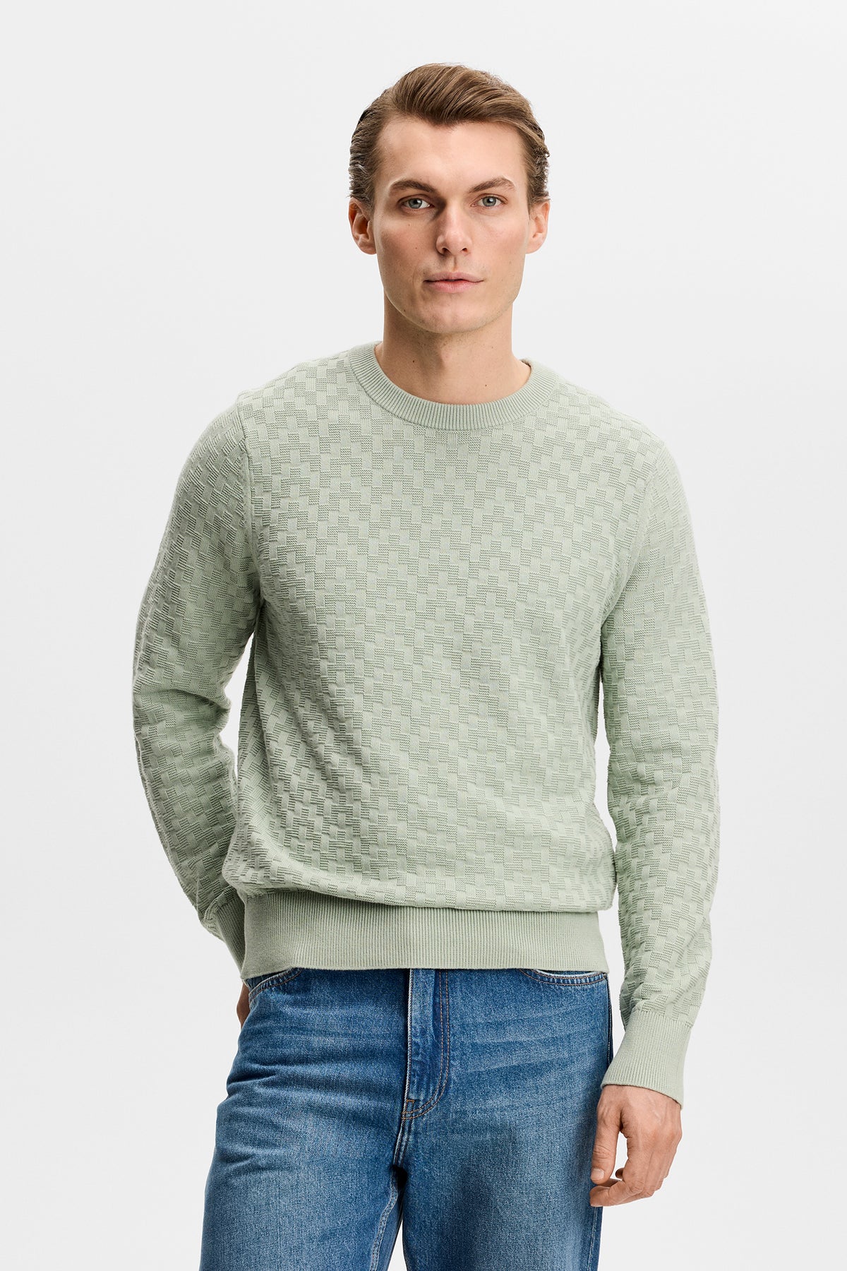 Arthur Knit Org Cotton in Jadeite by J.Lindeberg