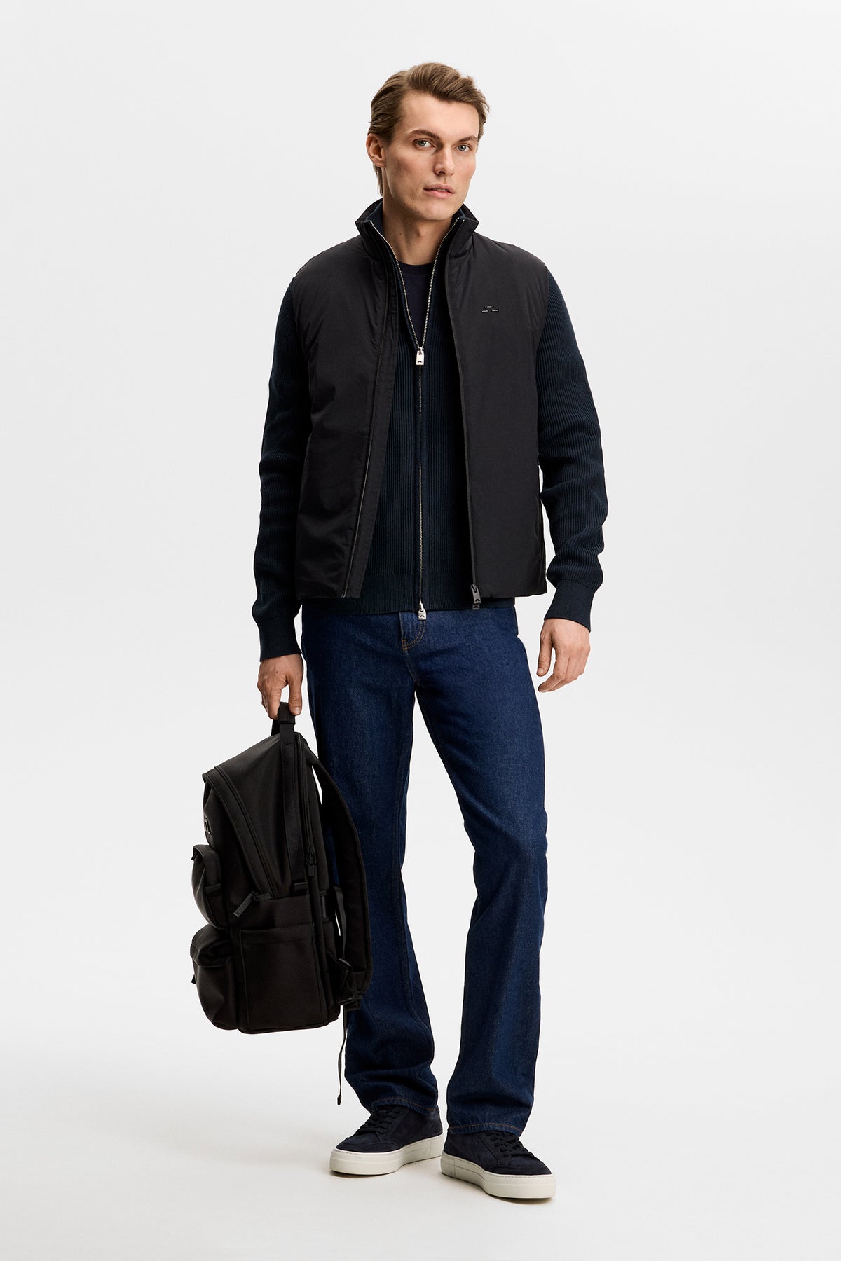 Alexis Full Zip Cardigan in JL Navy by J.Lindeberg