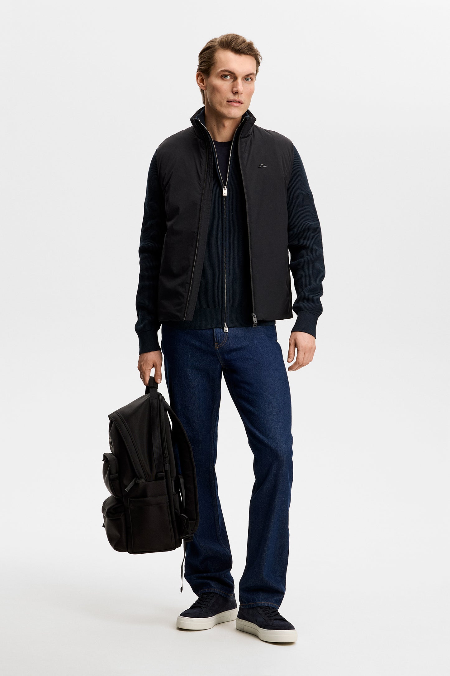 Alexis Full Zip Cardigan in JL Navy by J.Lindeberg