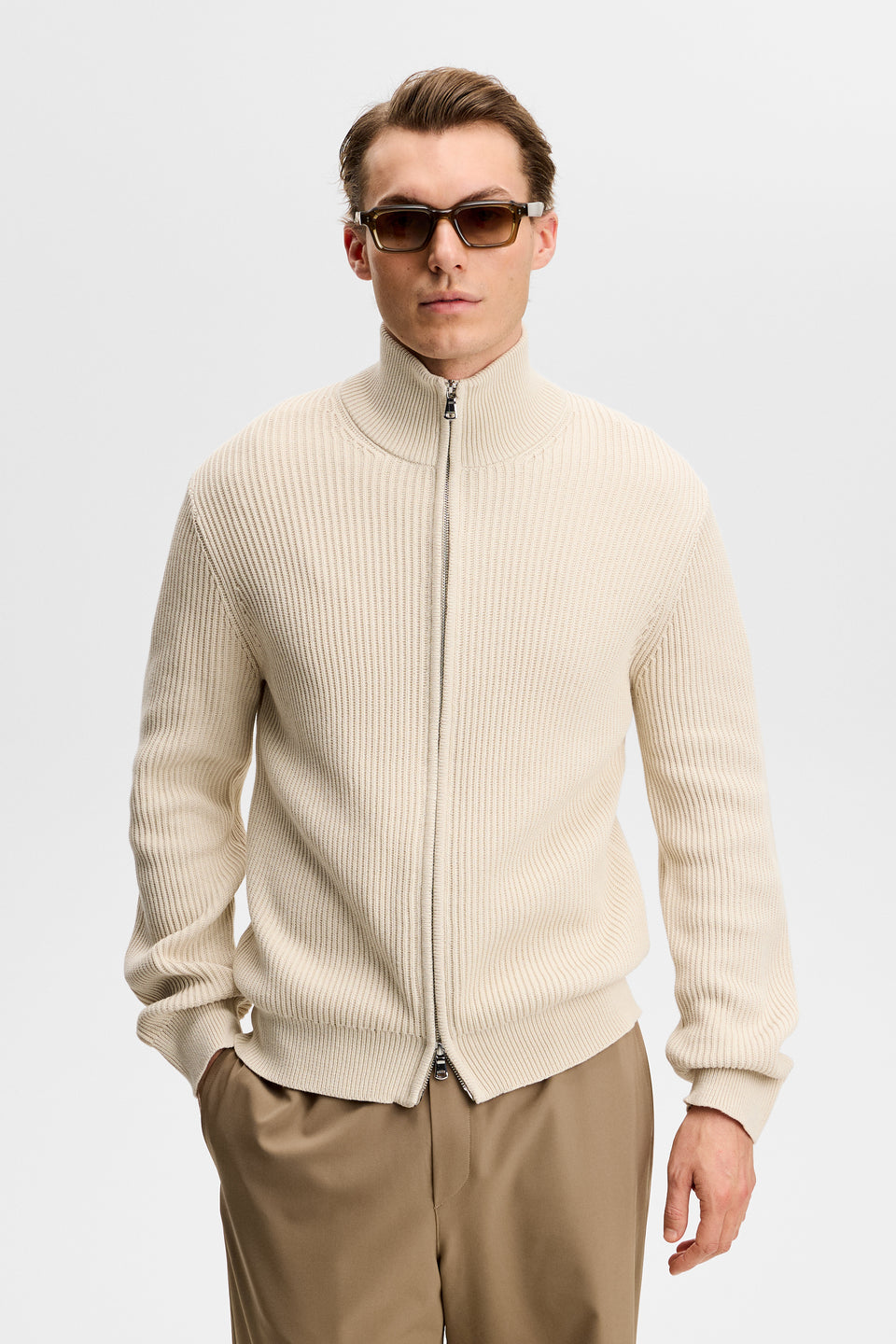 Alexis Full Zip Cardigan / Moonbeam