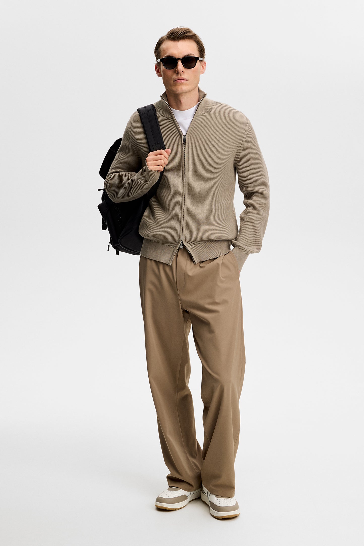 Alexis Full Zip Cardigan in Brindle by J.Lindeberg