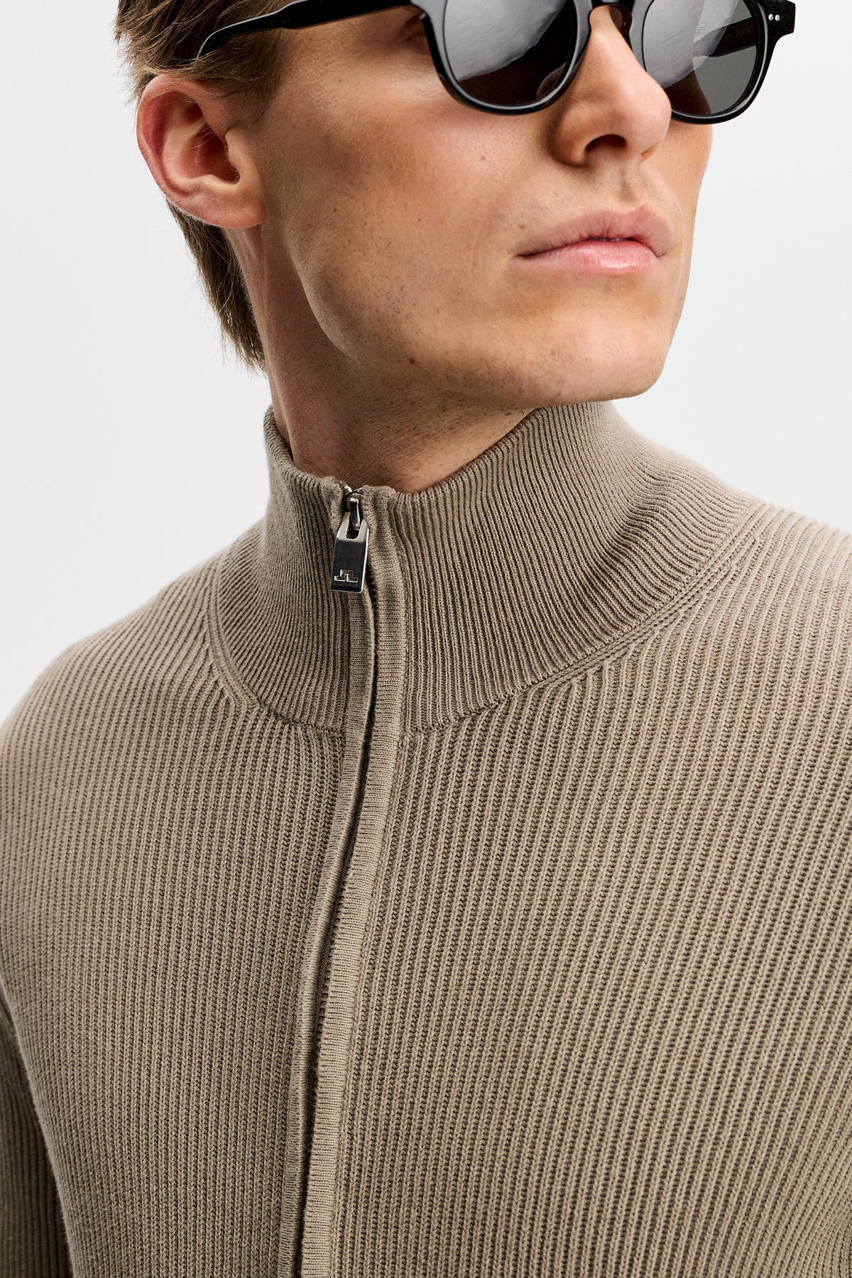 Alexis Full Zip Cardigan in Brindle by J.Lindeberg