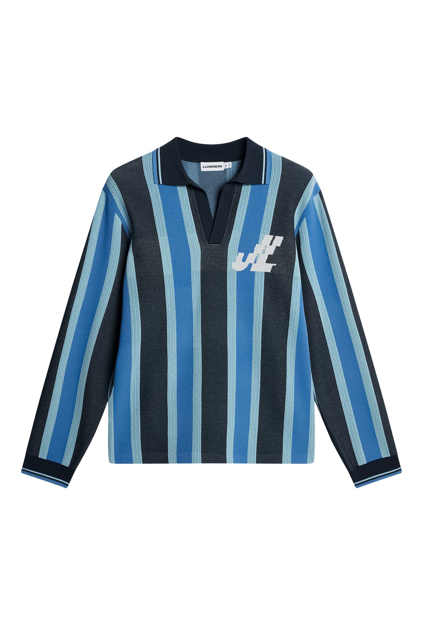 Silas Stripe Polo Knit in JL Navy by J.Lindeberg