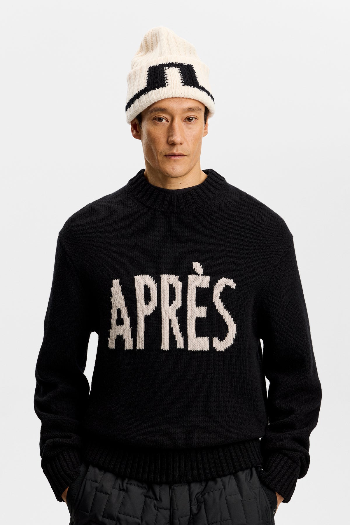 Fabian Graphic Knit Sweater in Black by J.Lindeberg