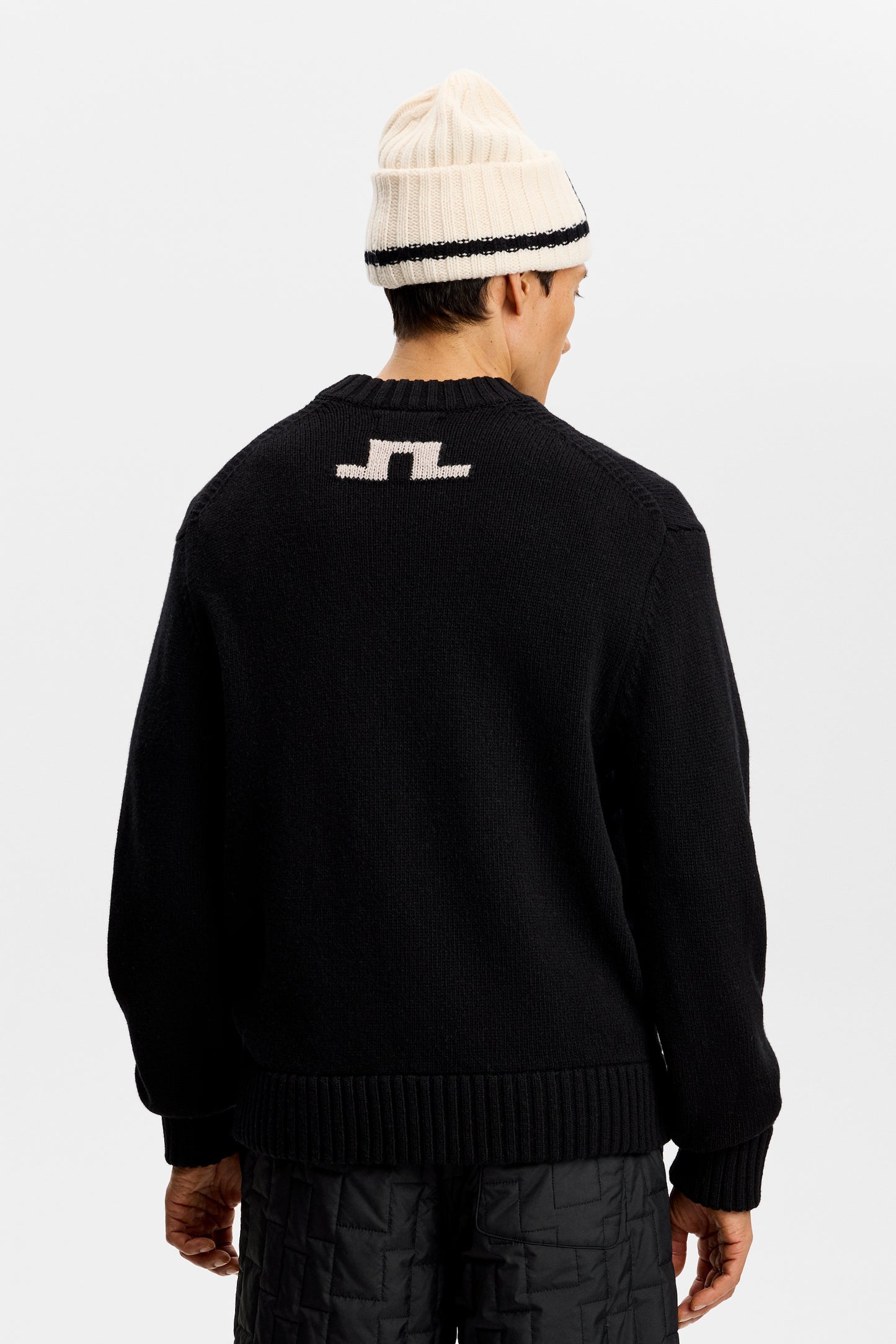 Fabian Graphic Knit Sweater in Black by J.Lindeberg
