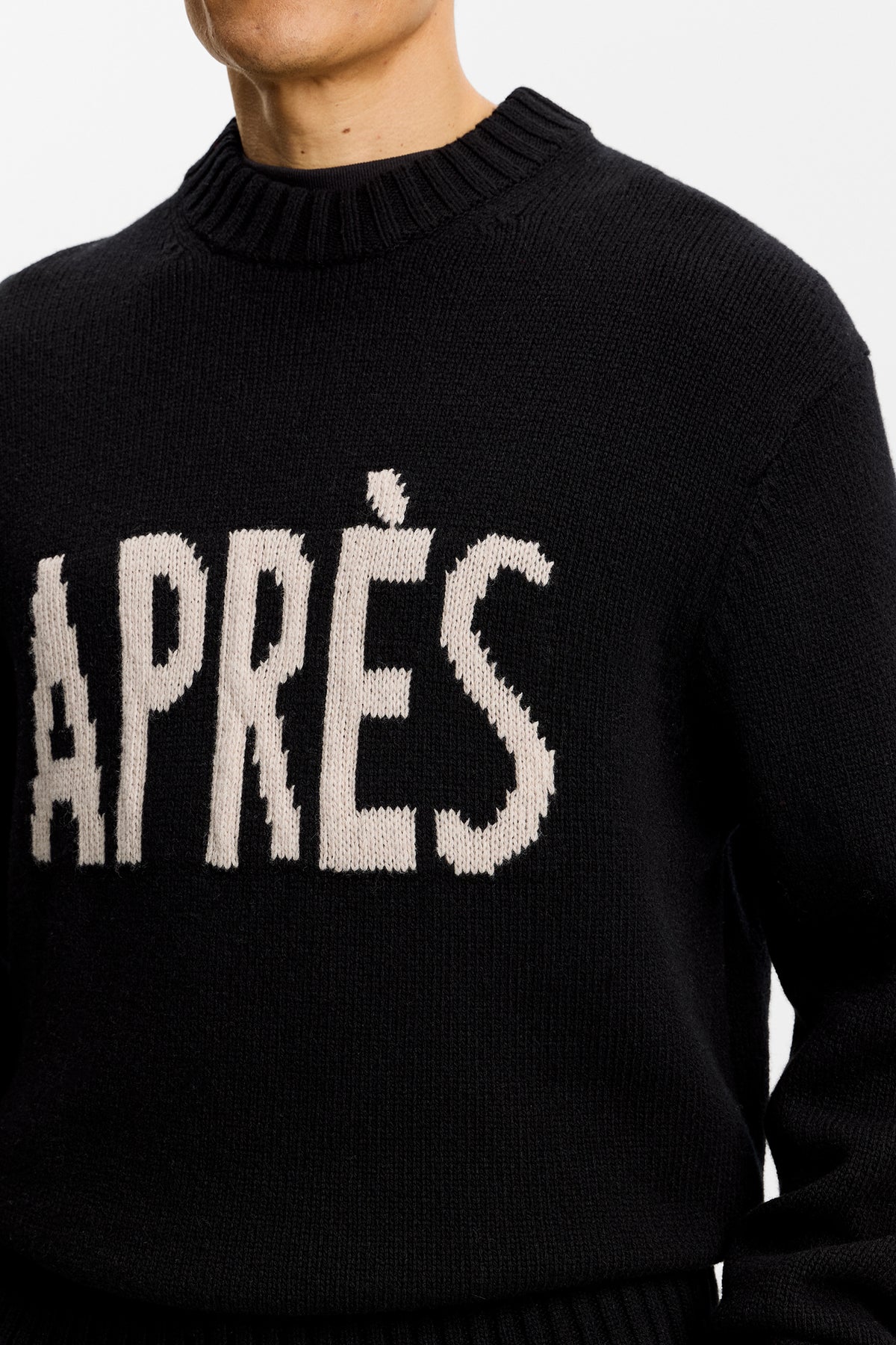 Fabian Graphic Knit Sweater in Black by J.Lindeberg