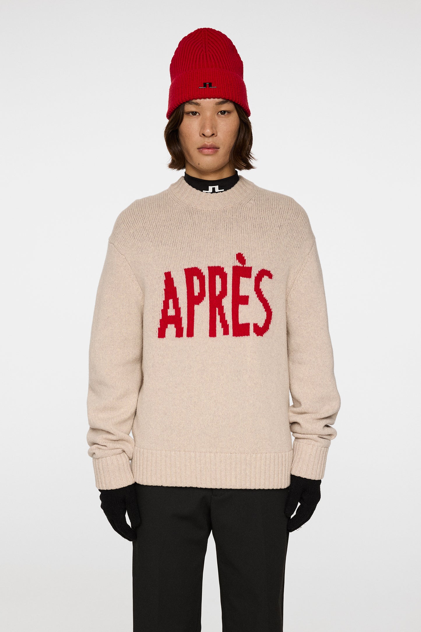 Fabian Graphic Knit Sweater in Moonbeam by J.Lindeberg