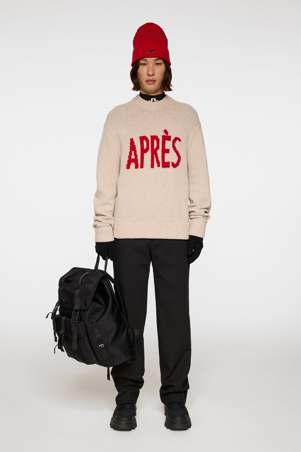 Fabian Graphic Knit Sweater in Moonbeam by J.Lindeberg