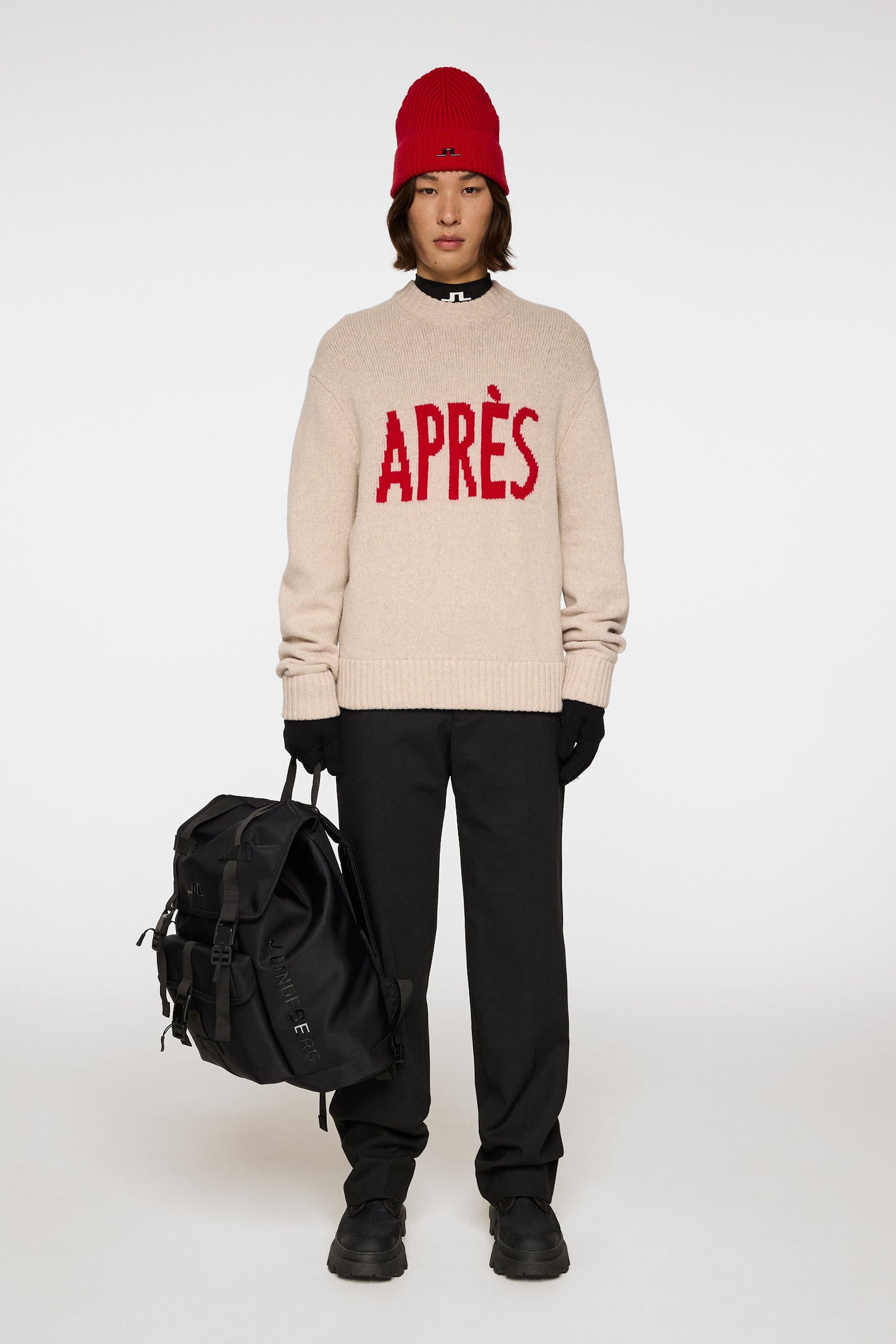 Fabian Graphic Knit Sweater in Moonbeam by J.Lindeberg