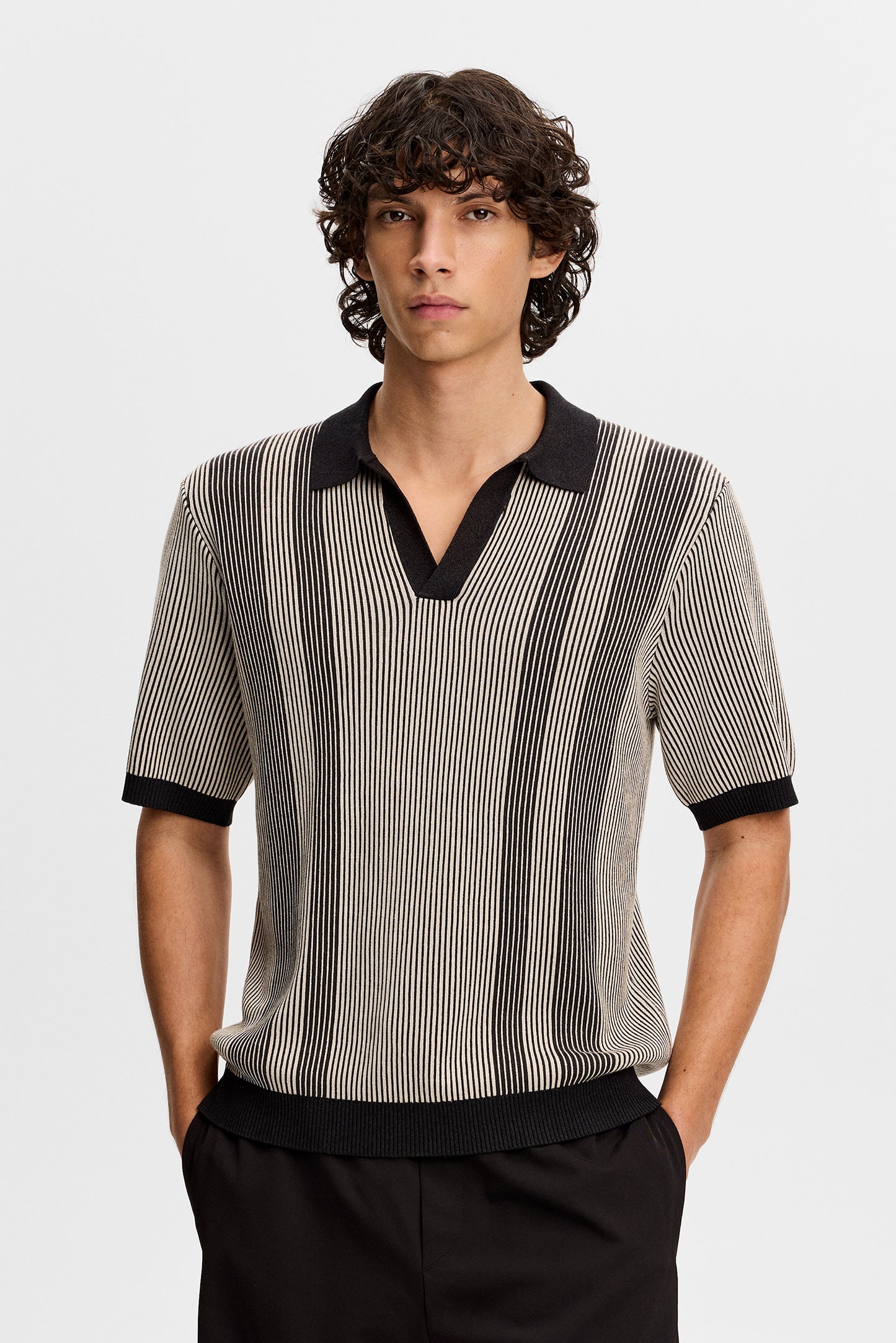 Sal Knitted Polo in Moonbeam by J.Lindeberg