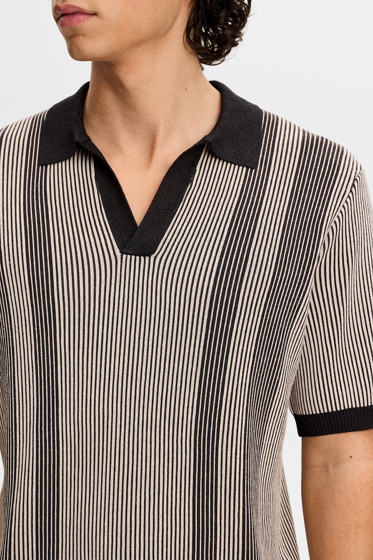 Sal Knitted Polo in Moonbeam by J.Lindeberg